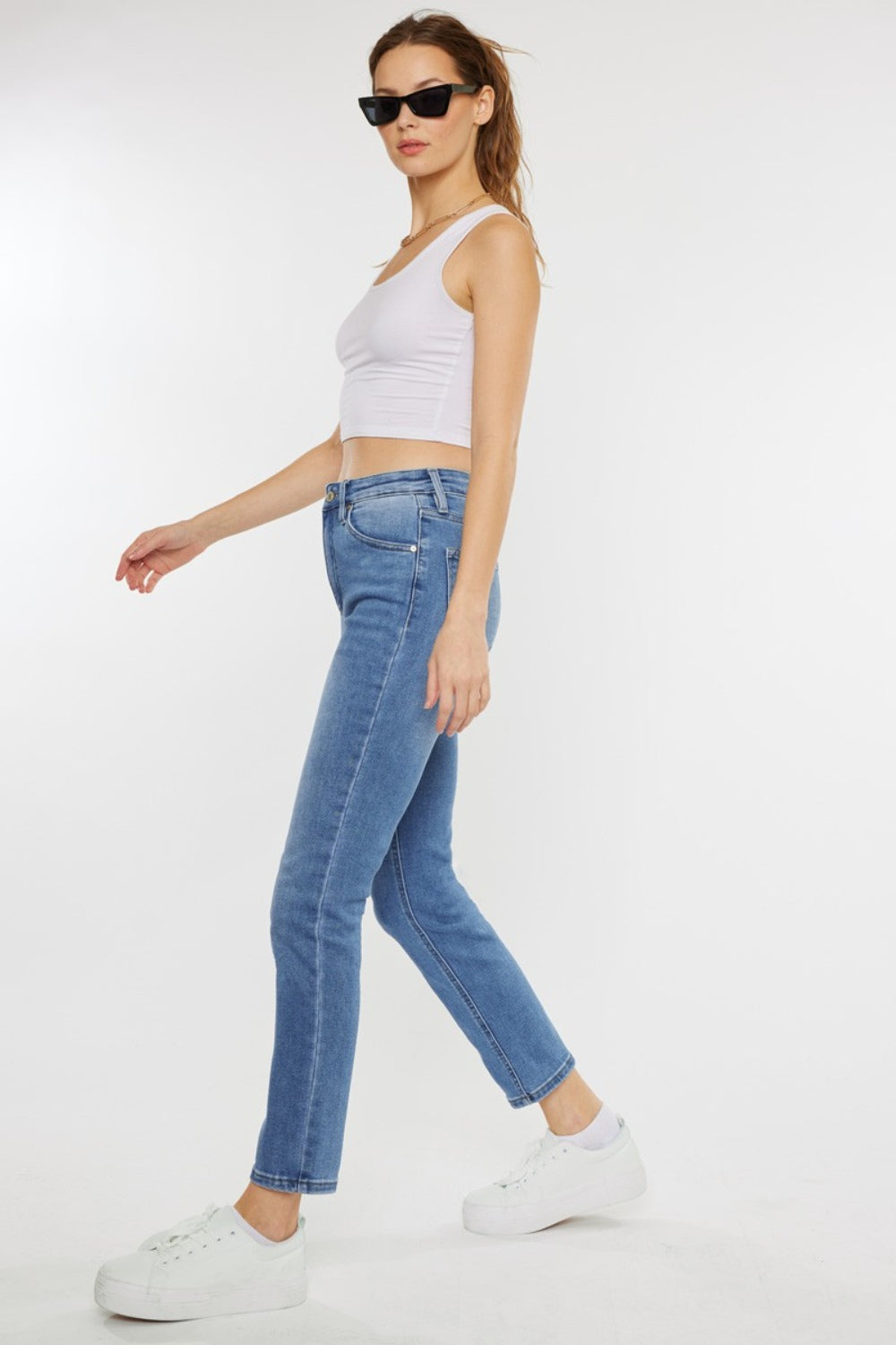 Blue Zone Planet | Kancan Full Size Cat's Whiskers High Waist Jeans-BOTTOMS SIZES SMALL MEDIUM LARGE-[Adult]-[Female]-2022 Online Blue Zone Planet