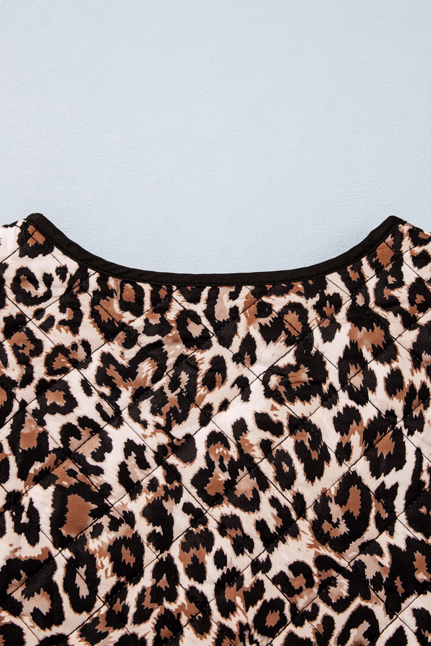 Brown Leopard Print Quilted Button Front Patch Pockets Jacket-Outerwear/Jackets-[Adult]-[Female]-2022 Online Blue Zone Planet