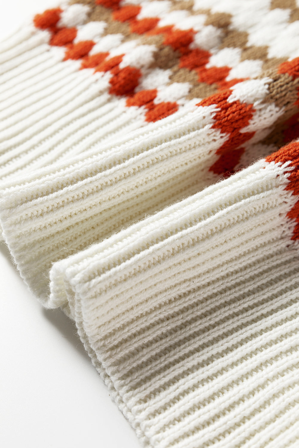 Brown Stripe Eyelet Patterned Drop Shoulder Sweater-Sweaters & Cardigans/Sweaters-[Adult]-[Female]-2022 Online Blue Zone Planet