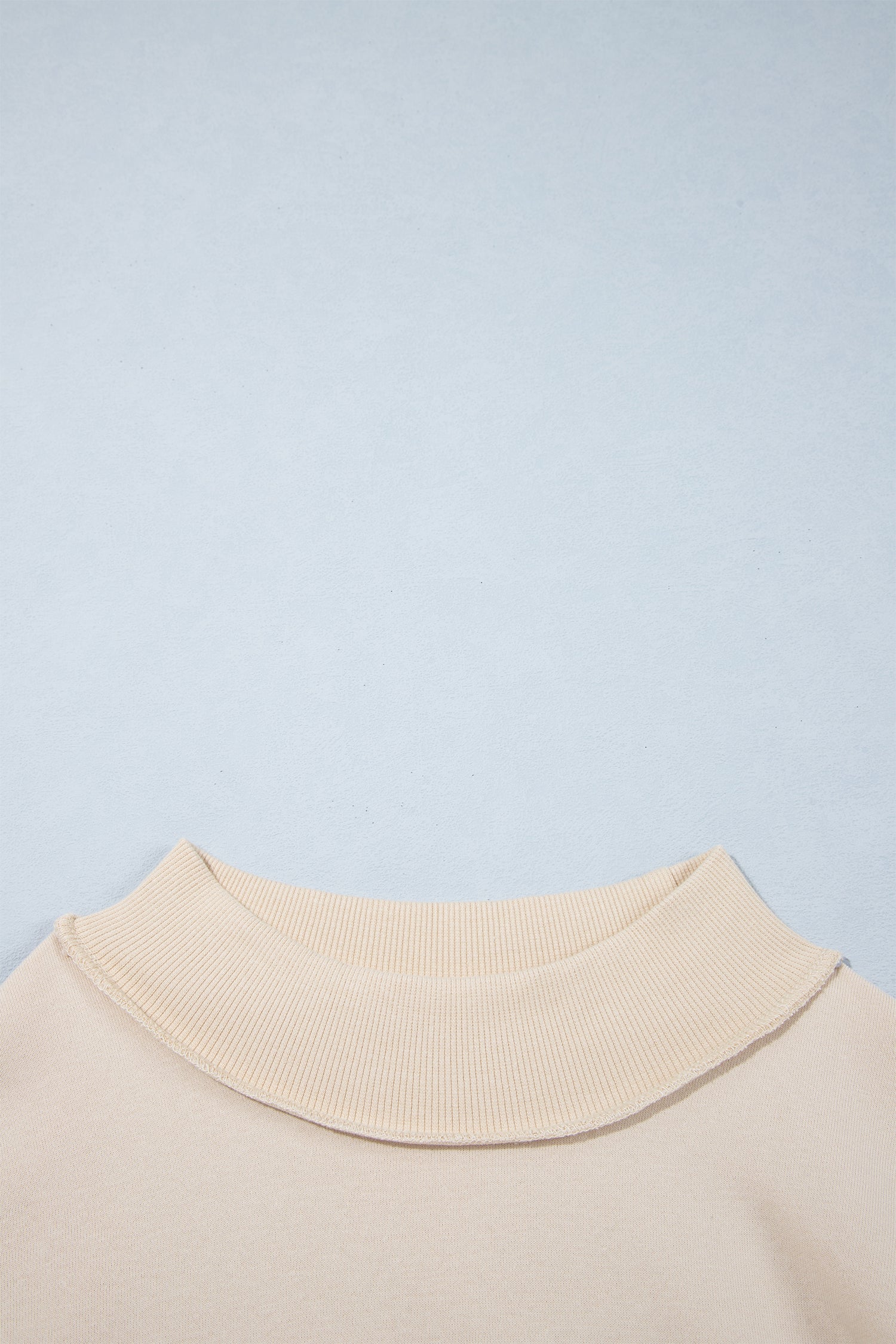 Beige CHRIST IS KING Embroidery High Neck Baggy Sweatshirt-Tops / Dresses-[Adult]-[Female]-2022 Online Blue Zone Planet