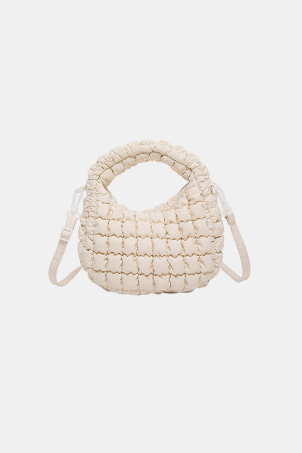 Quilted Puffy Removable Strap Crossbody Bag-[Adult]-[Female]-Ivory-One Size-2022 Online Blue Zone Planet