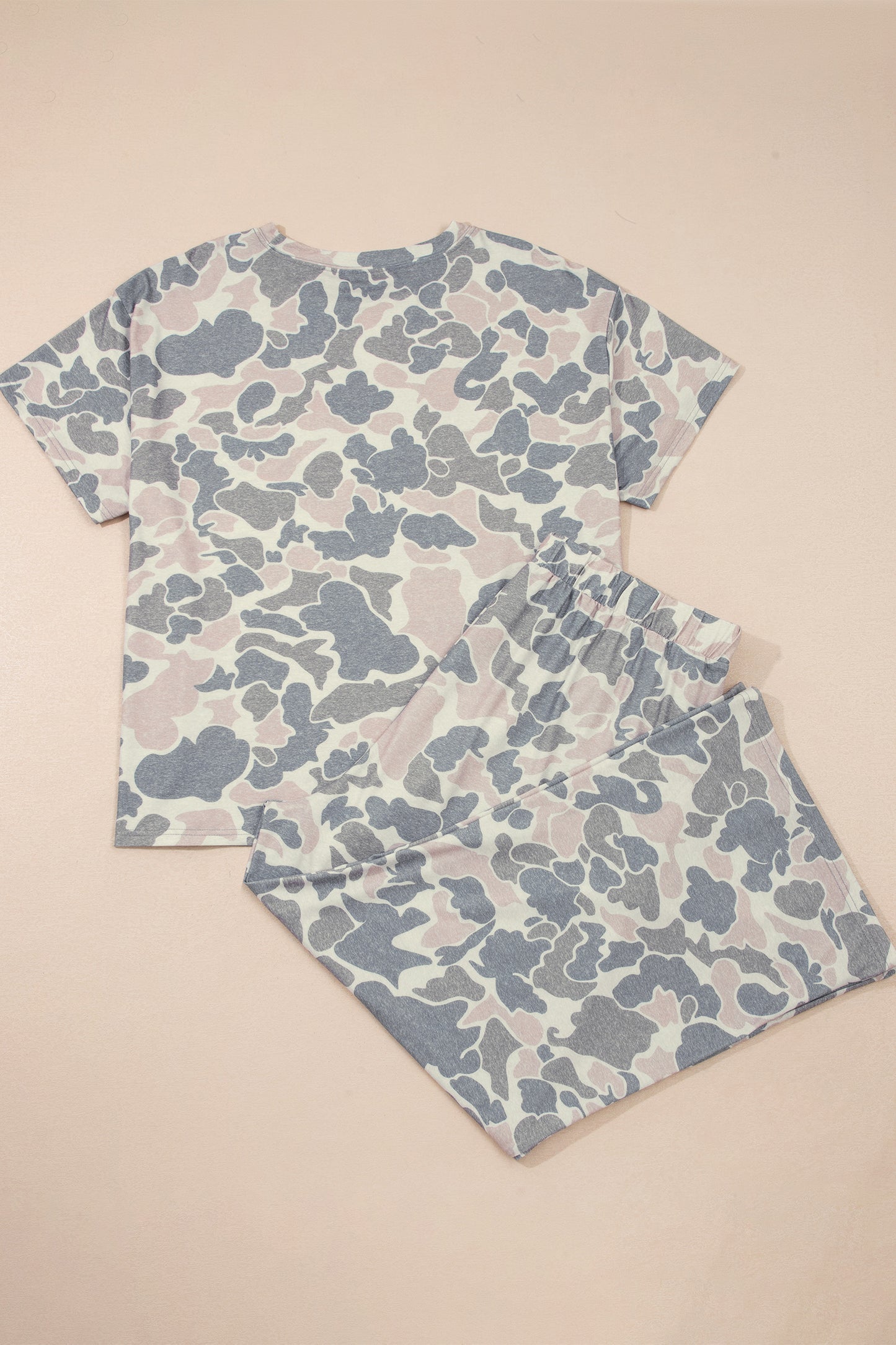 Multicolour Retro Camouflage Print Plus Size 2pcs Outfit-Plus Size/Plus Size Loungewear-[Adult]-[Female]-2022 Online Blue Zone Planet