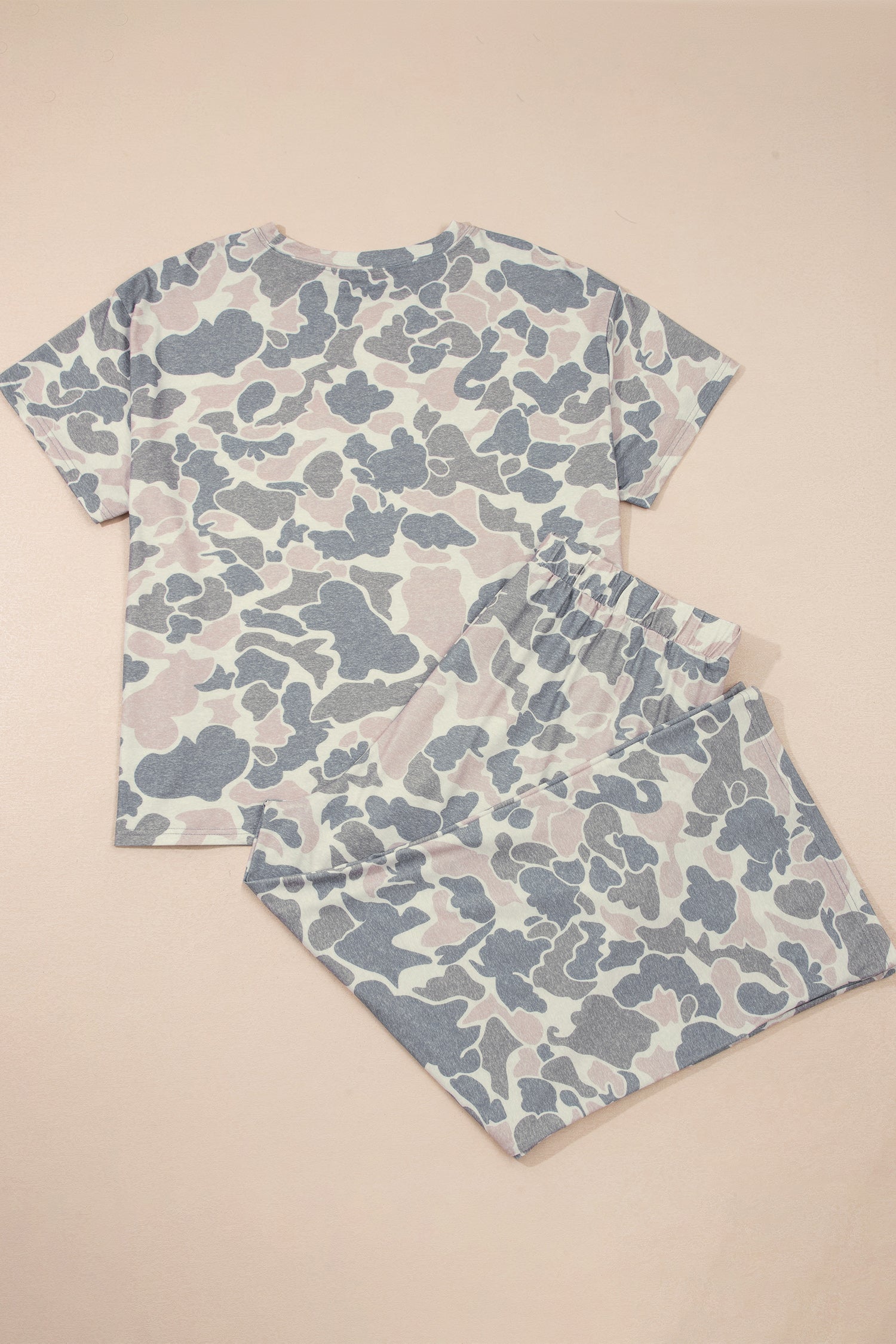 Multicolour Retro Camouflage Print Plus Size 2pcs Outfit-Plus Size/Plus Size Loungewear-[Adult]-[Female]-2022 Online Blue Zone Planet