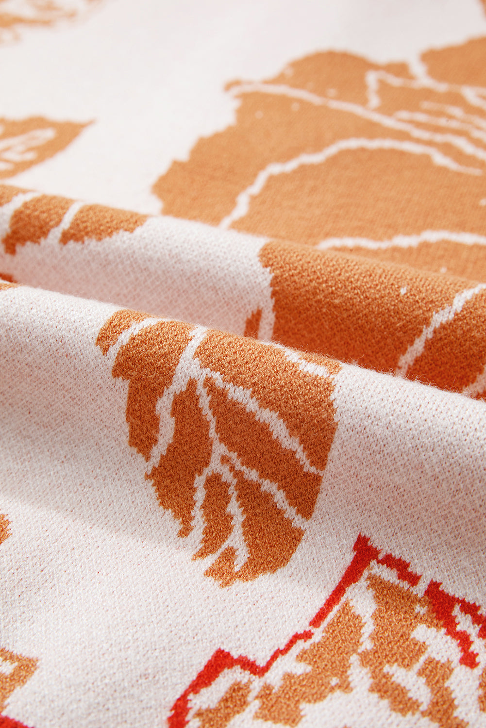 Khaki Floral Half Zip Collared Pullover Sweater-TOPS / DRESSES-[Adult]-[Female]-2022 Online Blue Zone Planet