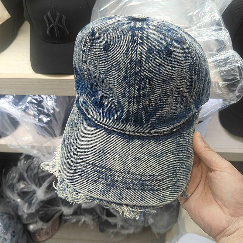 Raw Hem Cotton Baseball Cap-BASEBALL HATS-[Adult]-[Female]-2022 Online Blue Zone Planet