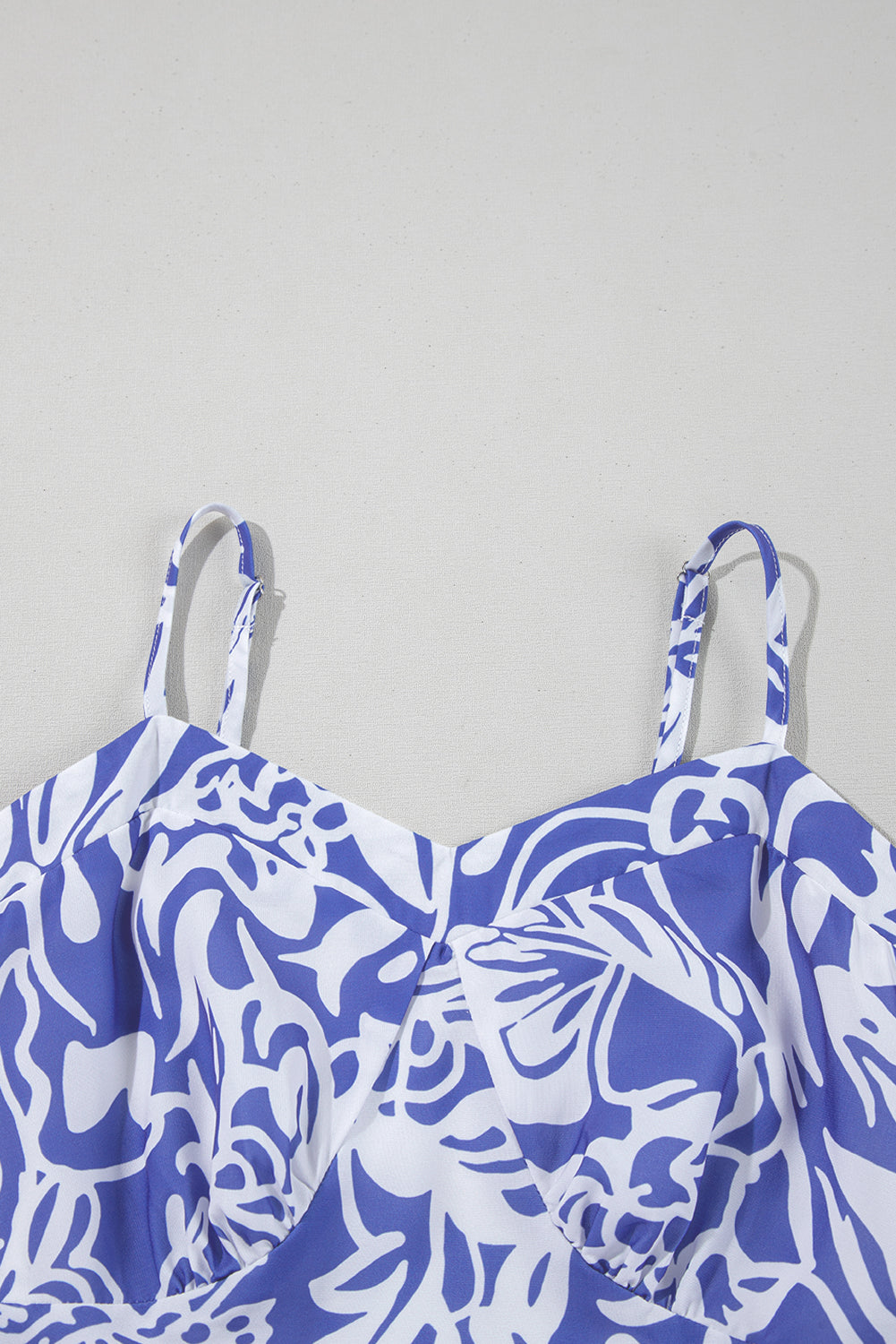 Sky Blue Floral Print Spaghetti Strap High Waist Maxi Dress-Dresses/Floral Dresses-[Adult]-[Female]-2022 Online Blue Zone Planet