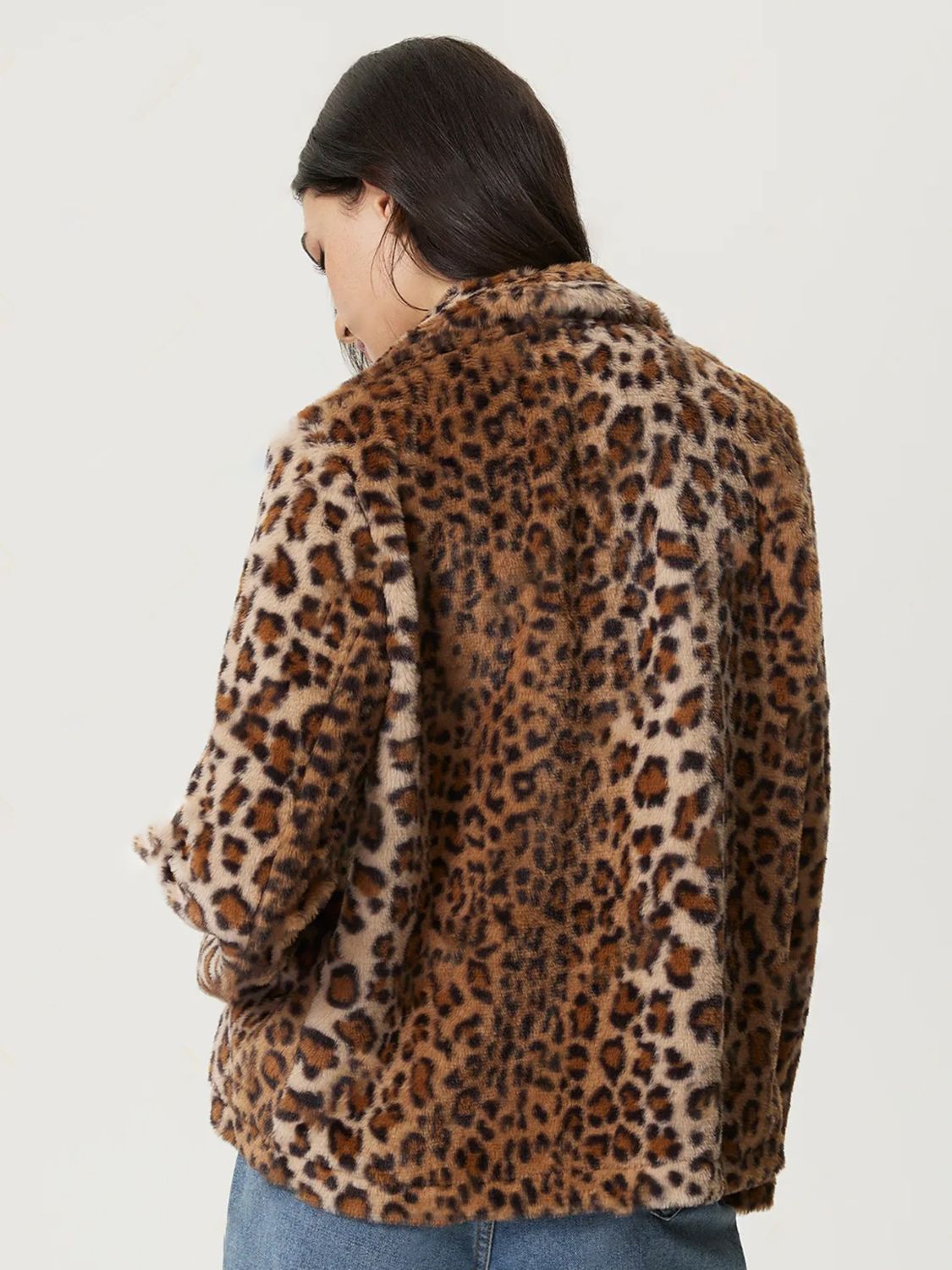 Blue Zone Planet | Fuzzy Leopard Collared Neck Jacket-TOPS / DRESSES-[Adult]-[Female]-2022 Online Blue Zone Planet