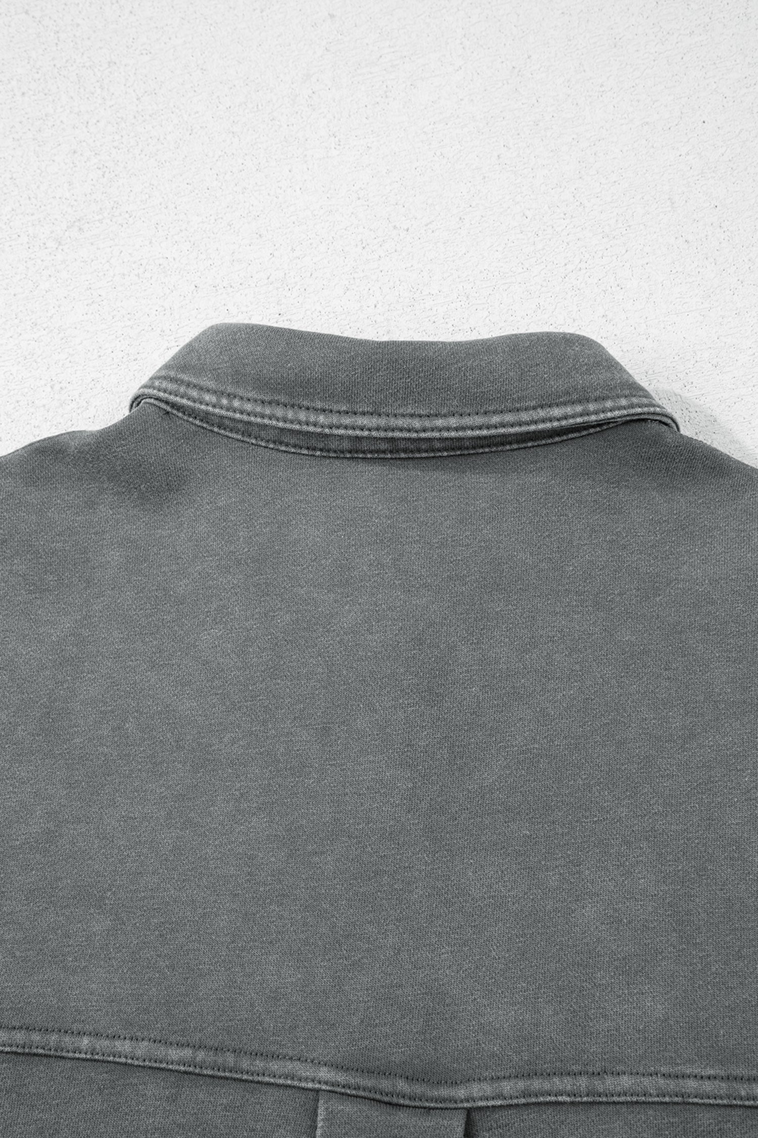 Medium Grey Mineral Wash Chest Pockets Drop Shoulder Shacket with Side Slit-Outerwear/Jackets-[Adult]-[Female]-2022 Online Blue Zone Planet