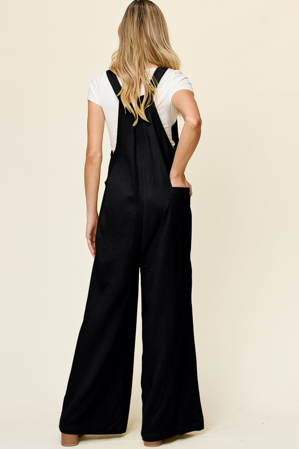 Blue Zone Planet | Double Take Full Size Texture Wide Strap Wide Leg Overall-TOPS / DRESSES-[Adult]-[Female]-2022 Online Blue Zone Planet