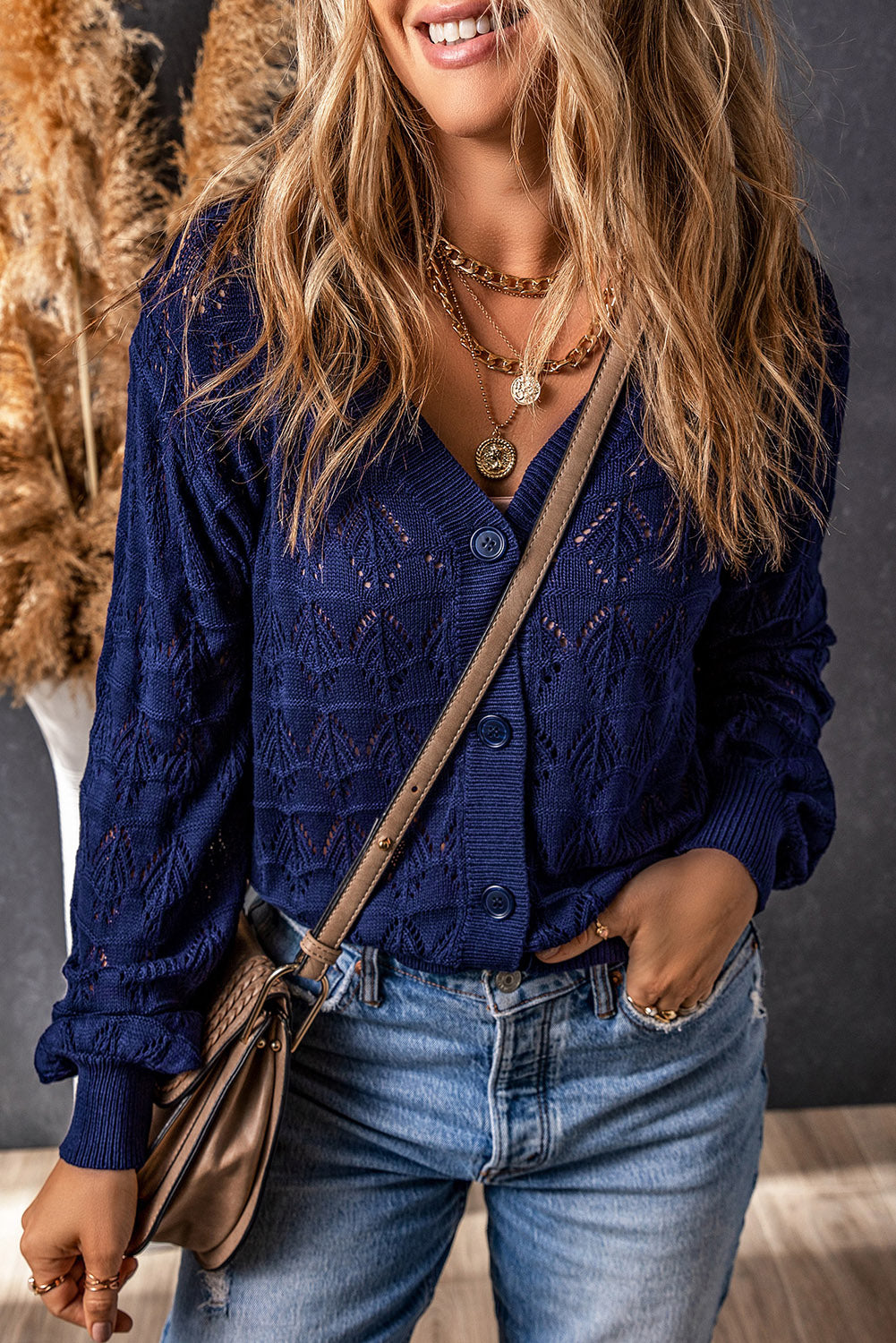 White Lightweight Buttoned Front Crochet Cardigan-TOPS / DRESSES-[Adult]-[Female]-2022 Online Blue Zone Planet
