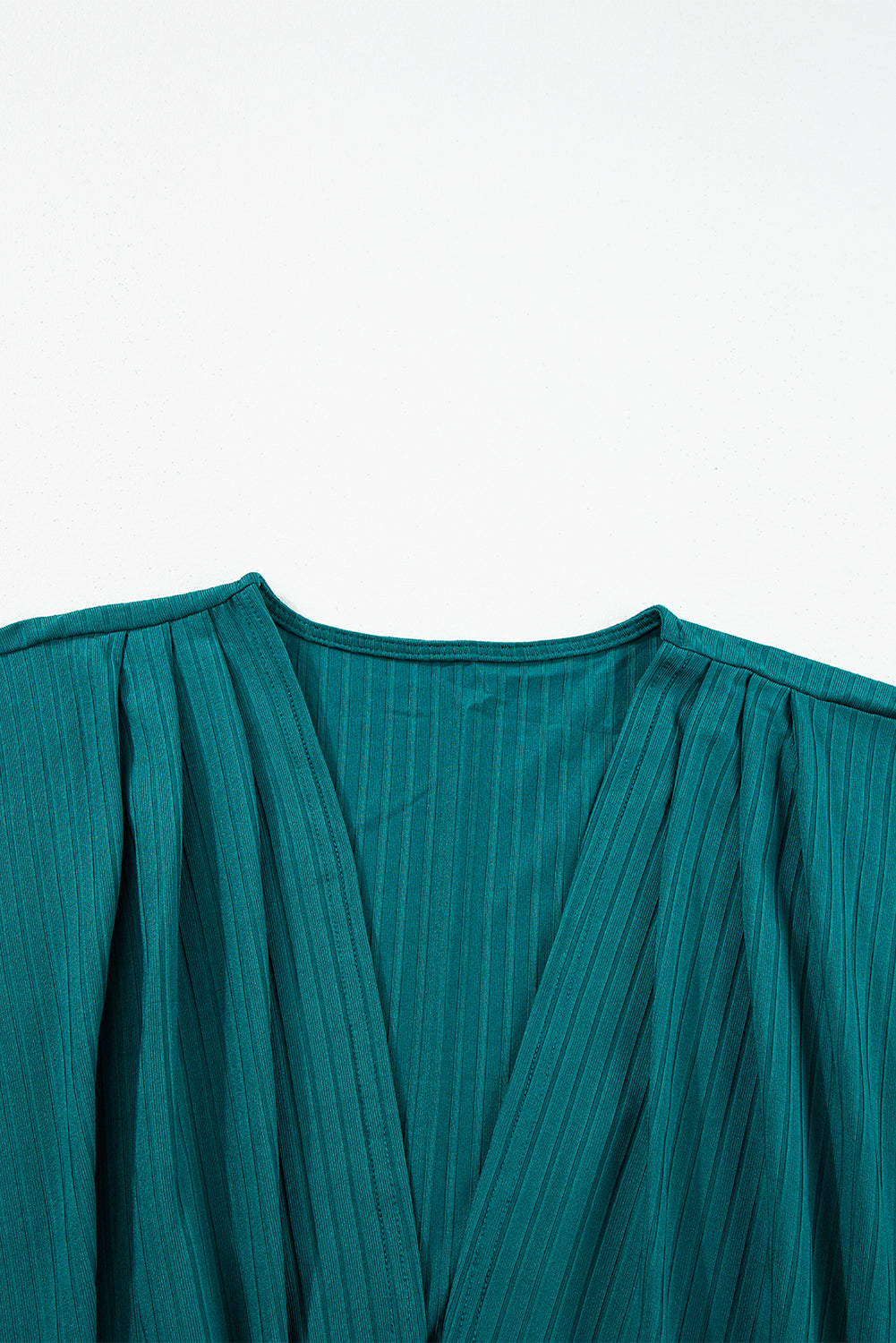 Green-2 Shimmer Ribbed Texture Plus Size Cardigan-Plus Size/Plus Size Sweaters & Cardigans-[Adult]-[Female]-2022 Online Blue Zone Planet