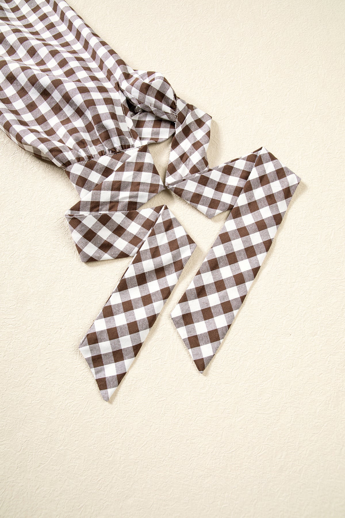 Brown Plaid Knot Half Sleeve Button Down Shirt-Tops/Blouses & Shirts-[Adult]-[Female]-2022 Online Blue Zone Planet