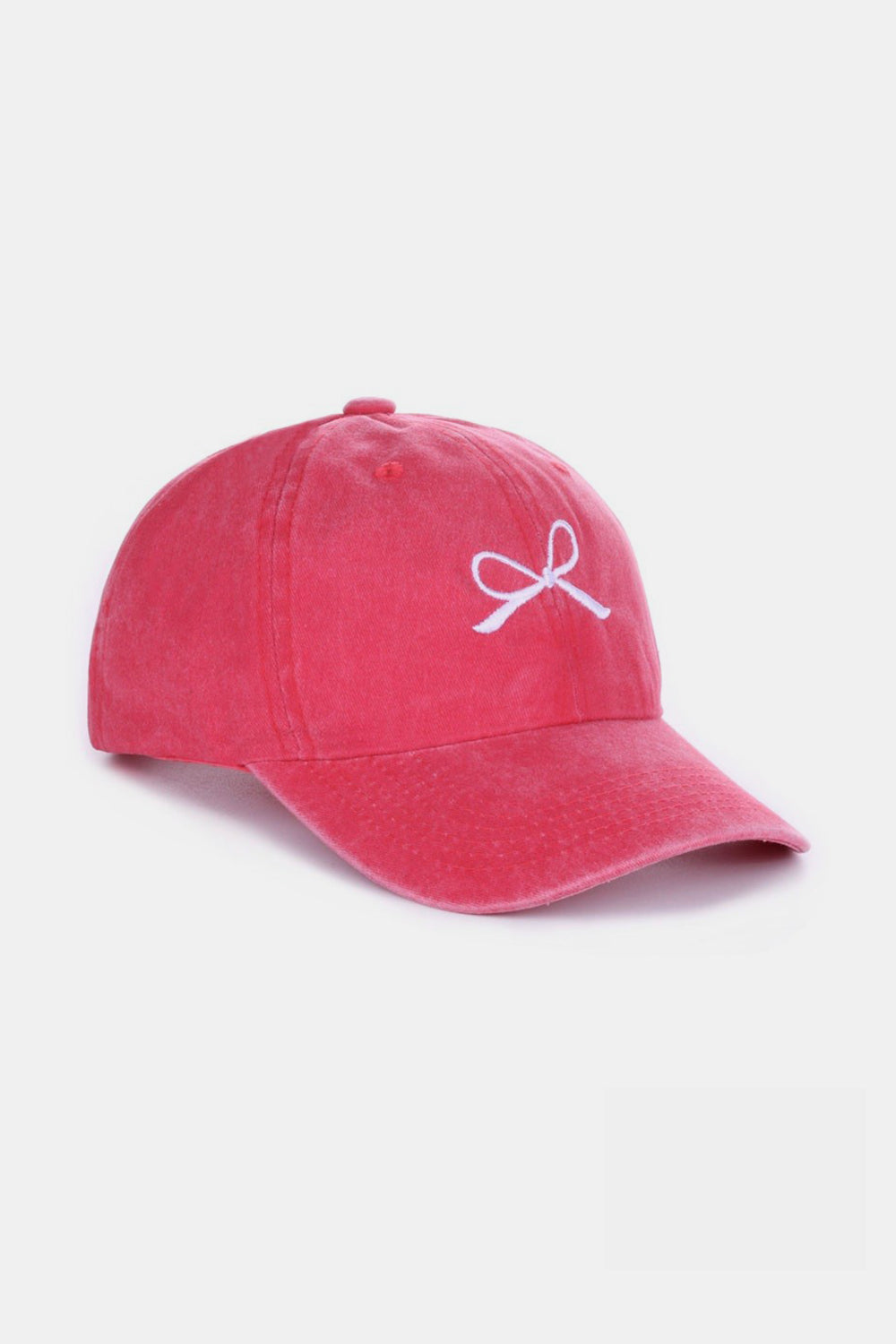 Zenana Bow Embroidered Washed Cotton Caps-BASEBALL HATS-[Adult]-[Female]-2022 Online Blue Zone Planet