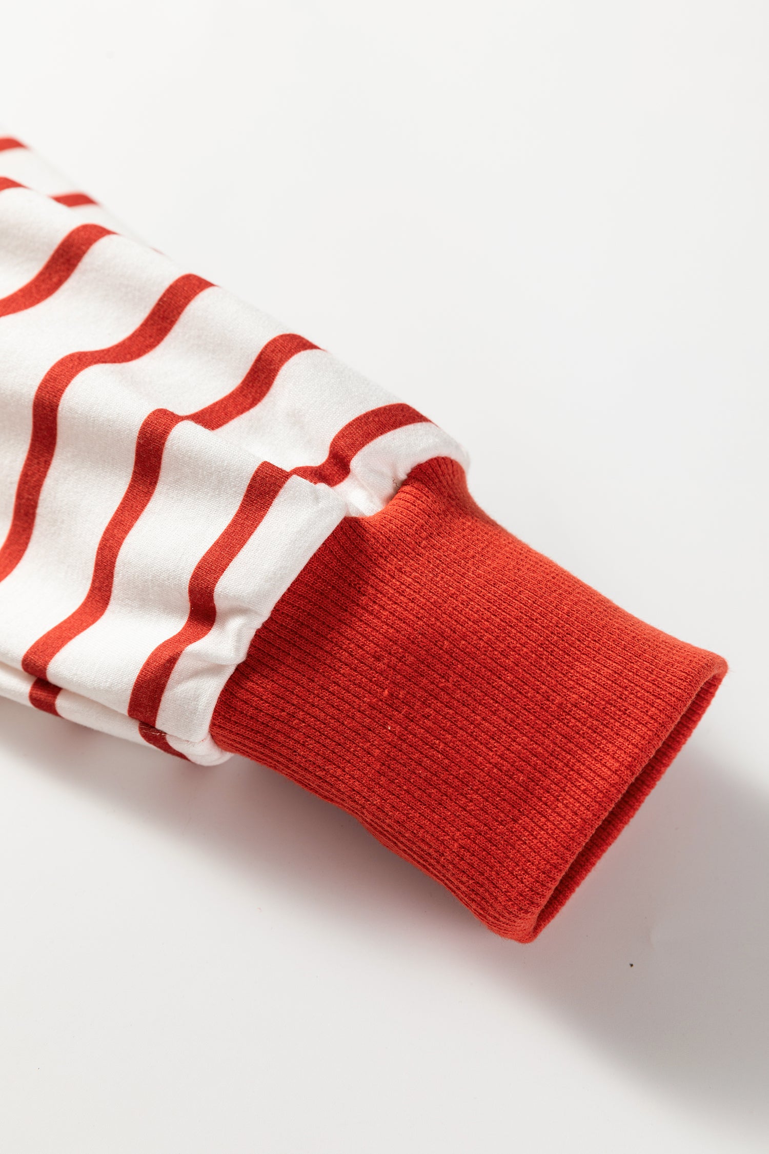 Orange Stripe Contrast Sleeve Patchwork Drop Shoulder Long Sleeve Sweatshirt-Tops/Sweatshirts & Hoodies-[Adult]-[Female]-2022 Online Blue Zone Planet