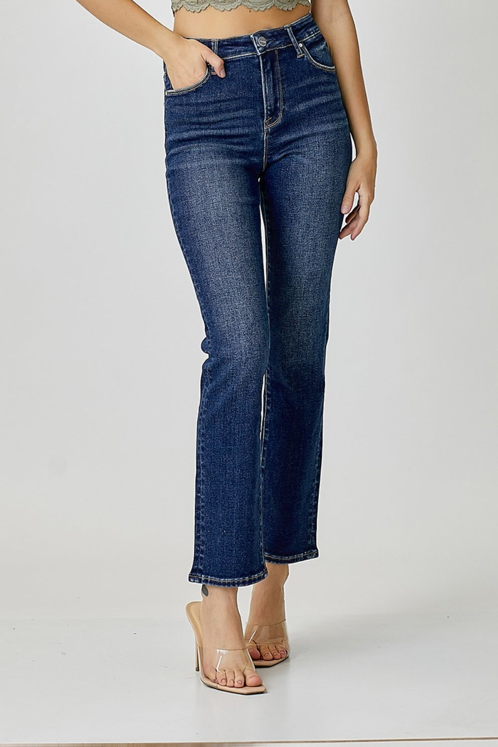 RISEN Full Size High Waist Straight Jeans-BOTTOMS SIZES SMALL MEDIUM LARGE-[Adult]-[Female]-2022 Online Blue Zone Planet