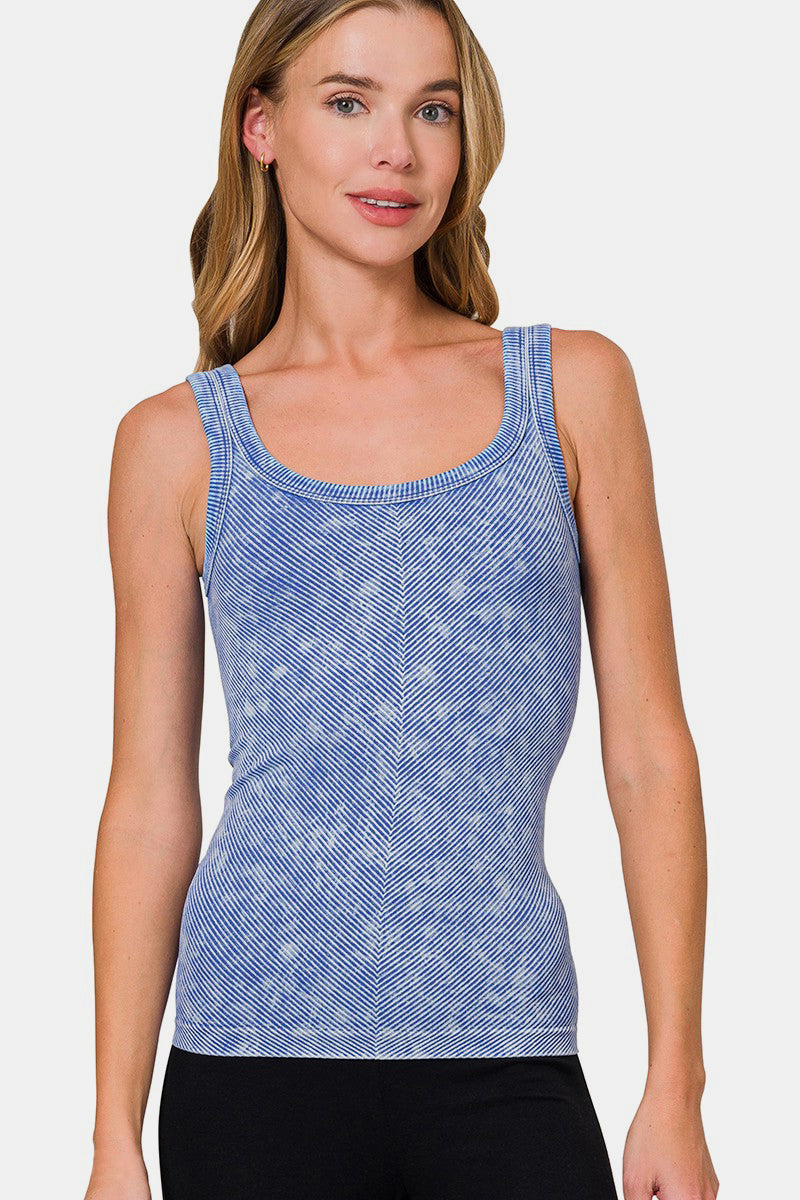 Zenana Ribbed Scoop Neck Tank-TOPS / DRESSES-[Adult]-[Female]-2022 Online Blue Zone Planet