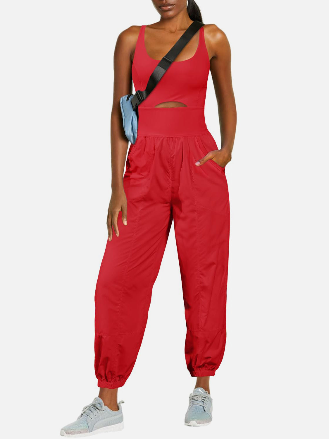 Cutout Scoop Neck Wide Strap Jumpsuit-TOPS / DRESSES-[Adult]-[Female]-2022 Online Blue Zone Planet