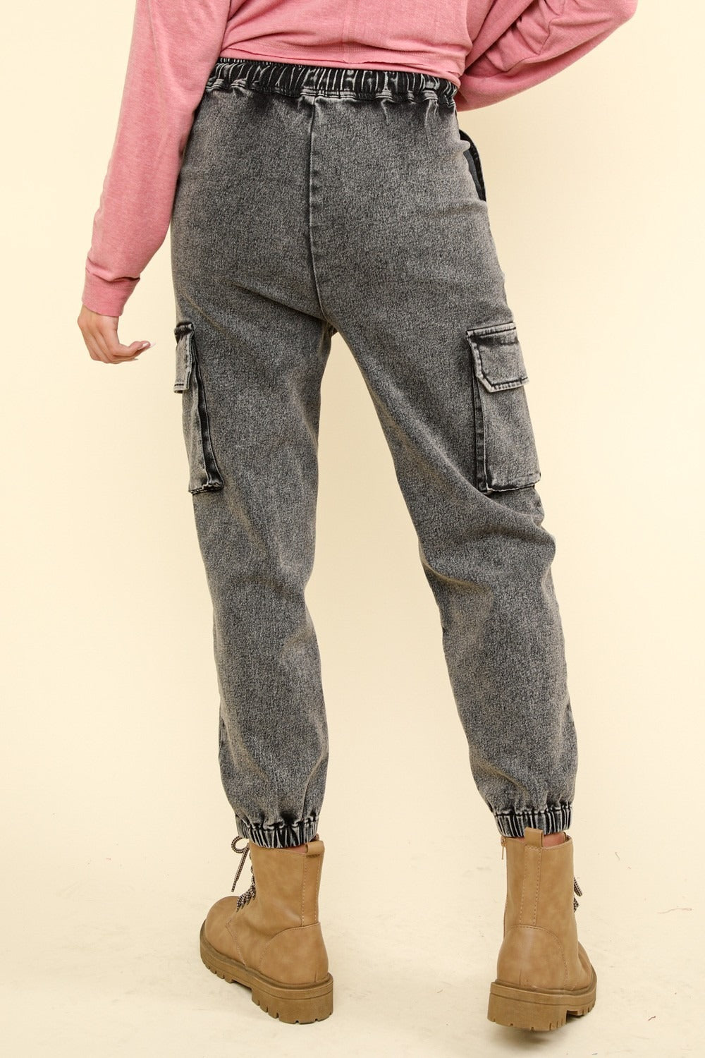 VERY J Washed Drawstring Jogger Cargo Jeans-TOPS / DRESSES-[Adult]-[Female]-2022 Online Blue Zone Planet