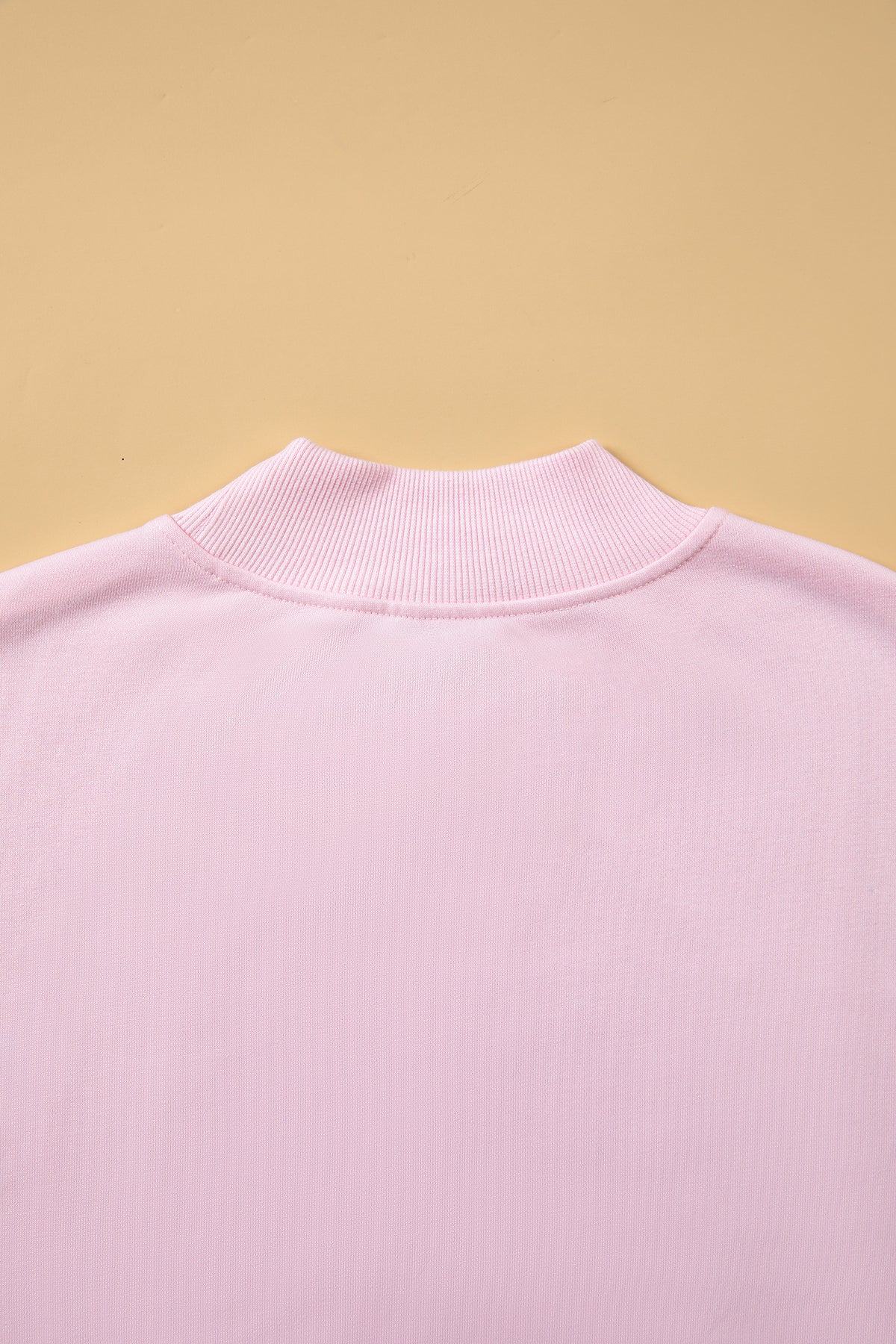 Pink Stay Salty Embroidered Long Sleeve Stand Neck Shift Pullover Sweatshirt-Tops/Sweatshirts & Hoodies-[Adult]-[Female]-2022 Online Blue Zone Planet