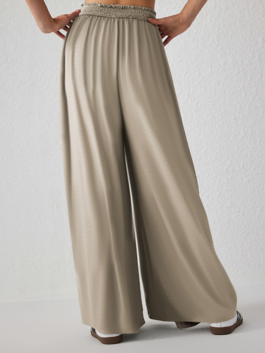 High Waist Wide Leg Pants-BOTTOMS SIZES SMALL MEDIUM LARGE-[Adult]-[Female]-2022 Online Blue Zone Planet