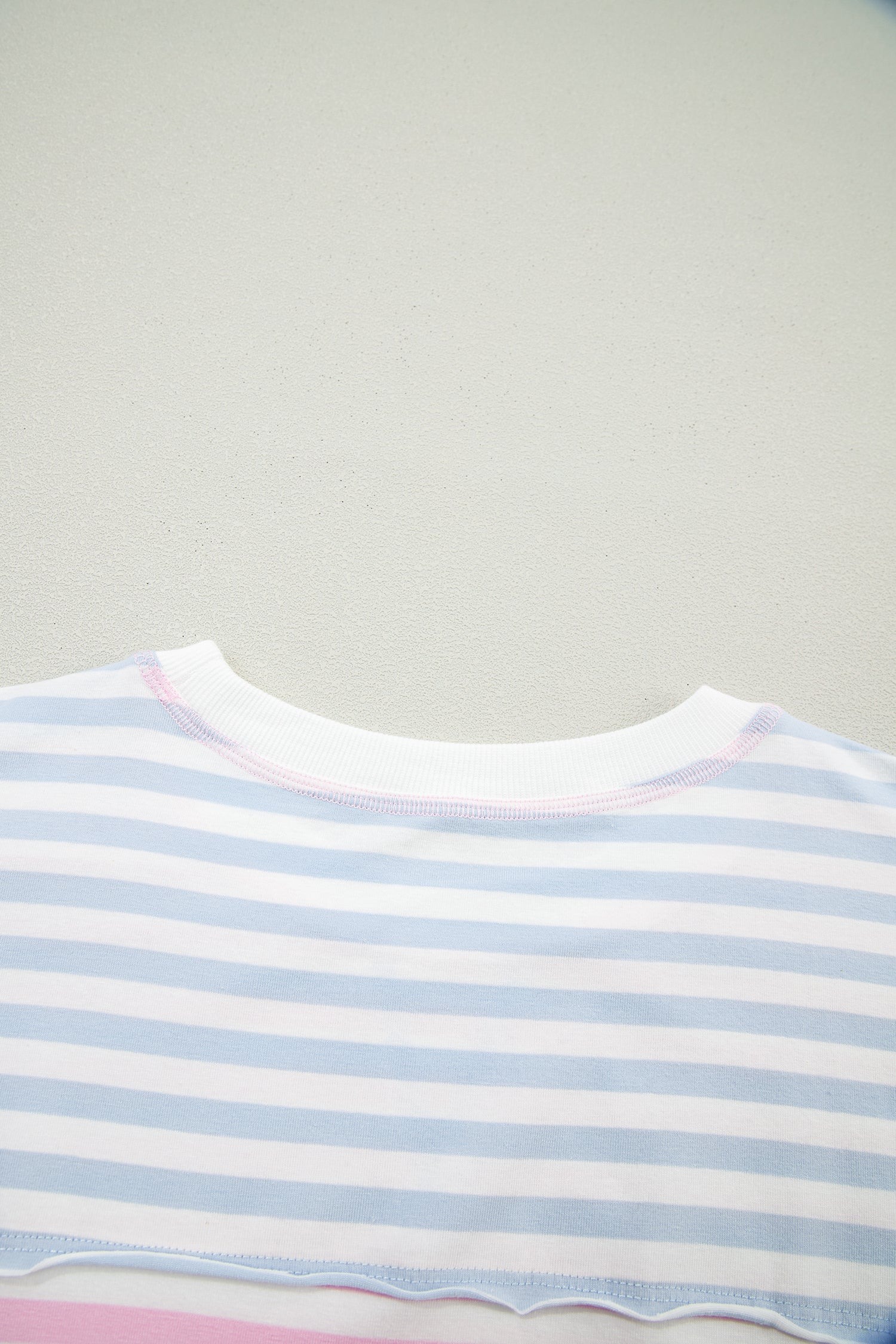 Casual Stripe Oversize Dolman Sleeve Patchwork T Shirt-Tops/Tops & Tees-[Adult]-[Female]-2022 Online Blue Zone Planet