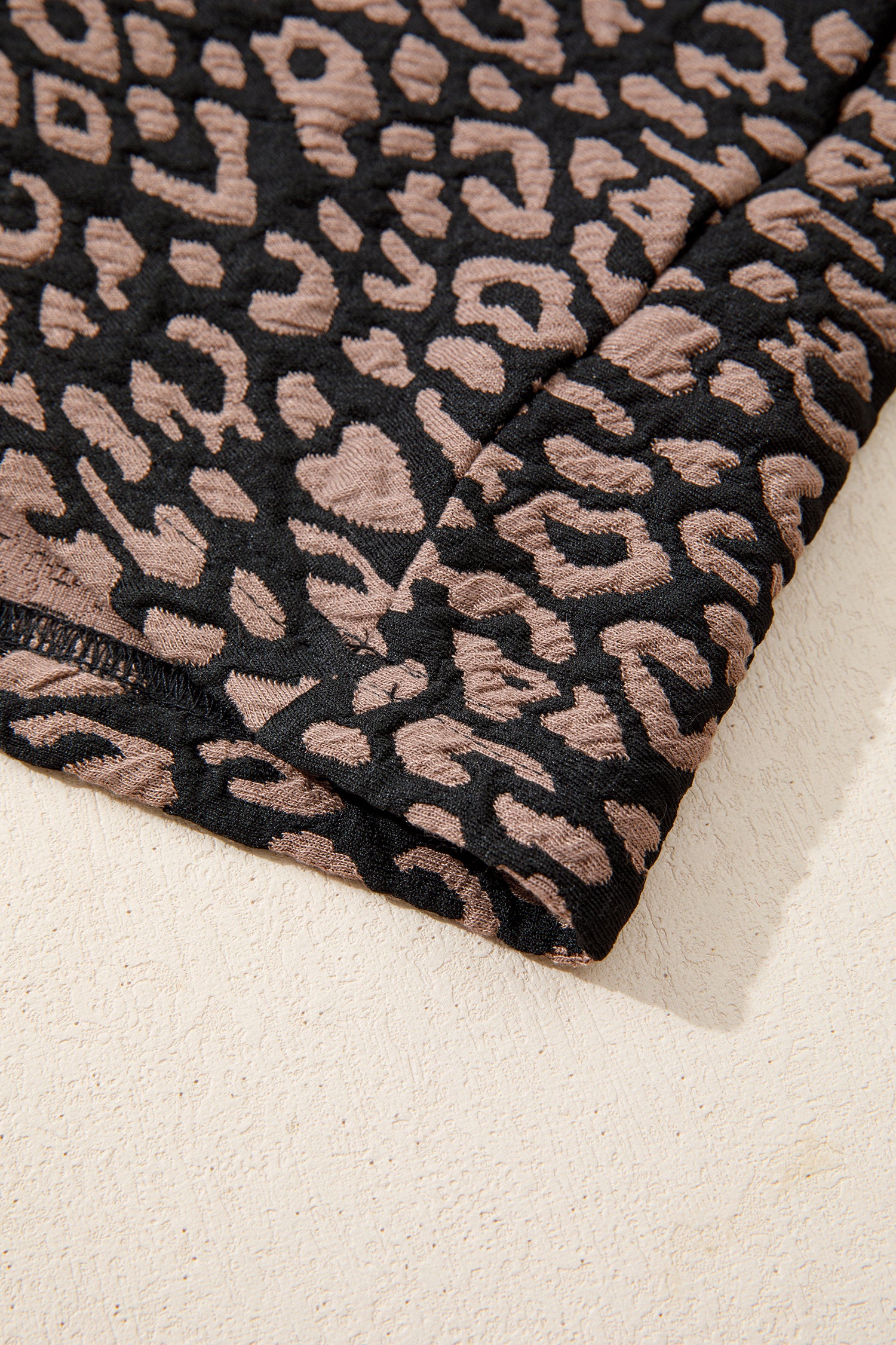 Black Leopard Print Bubble Sleeve Shift Mini Dress-TOPS / DRESSES-[Adult]-[Female]-2022 Online Blue Zone Planet