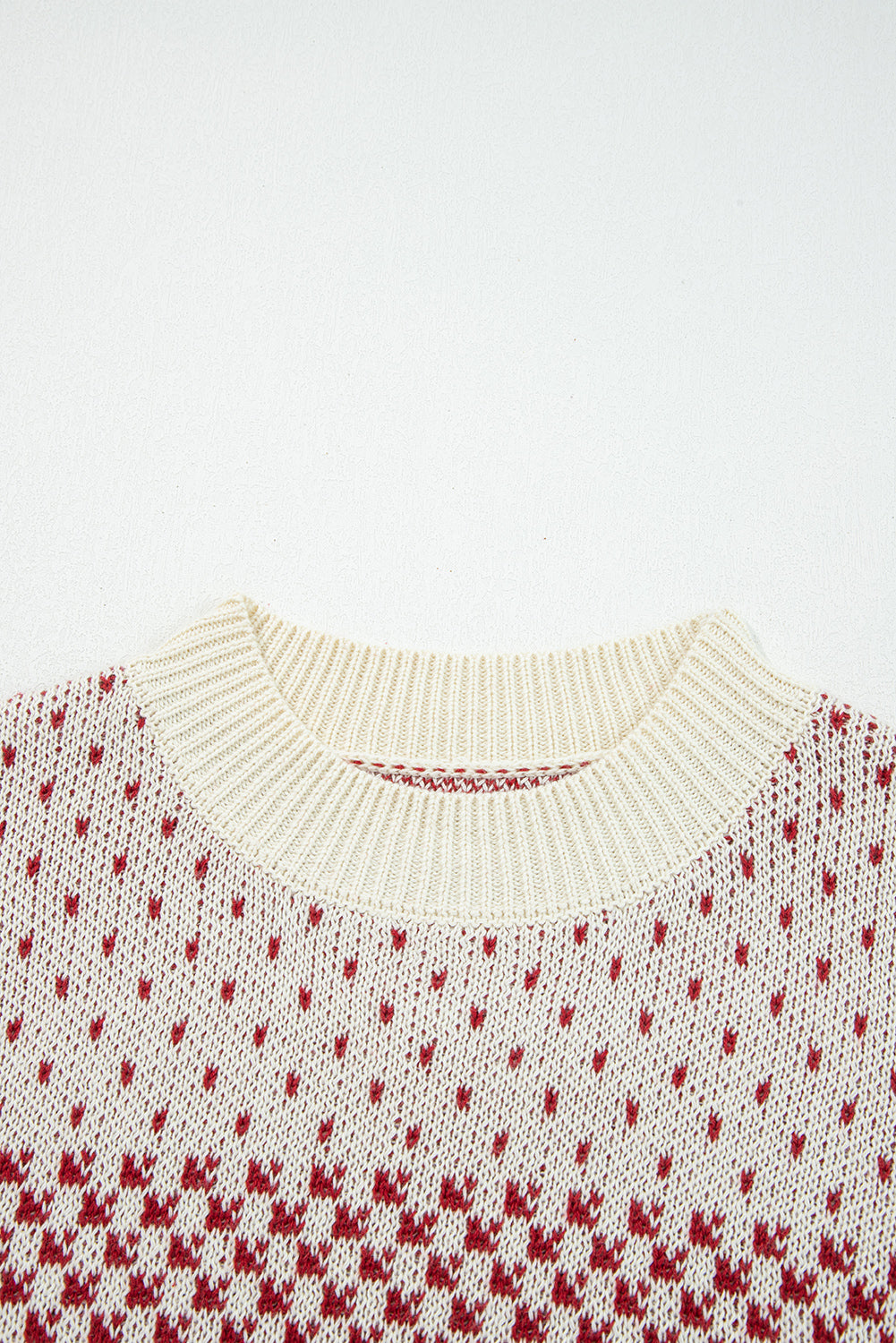 Red Contrast Color Pattern Lantern Sleeve Sweater-TOPS / DRESSES-[Adult]-[Female]-2022 Online Blue Zone Planet