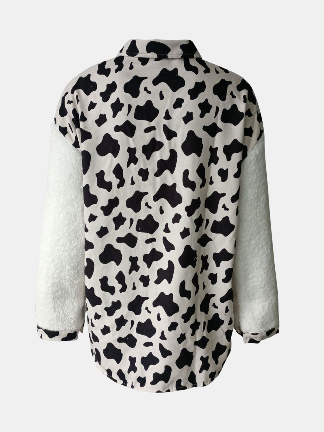 Fuzzy Button Up Long Sleeve Jacket-TOPS / DRESSES-[Adult]-[Female]-2022 Online Blue Zone Planet