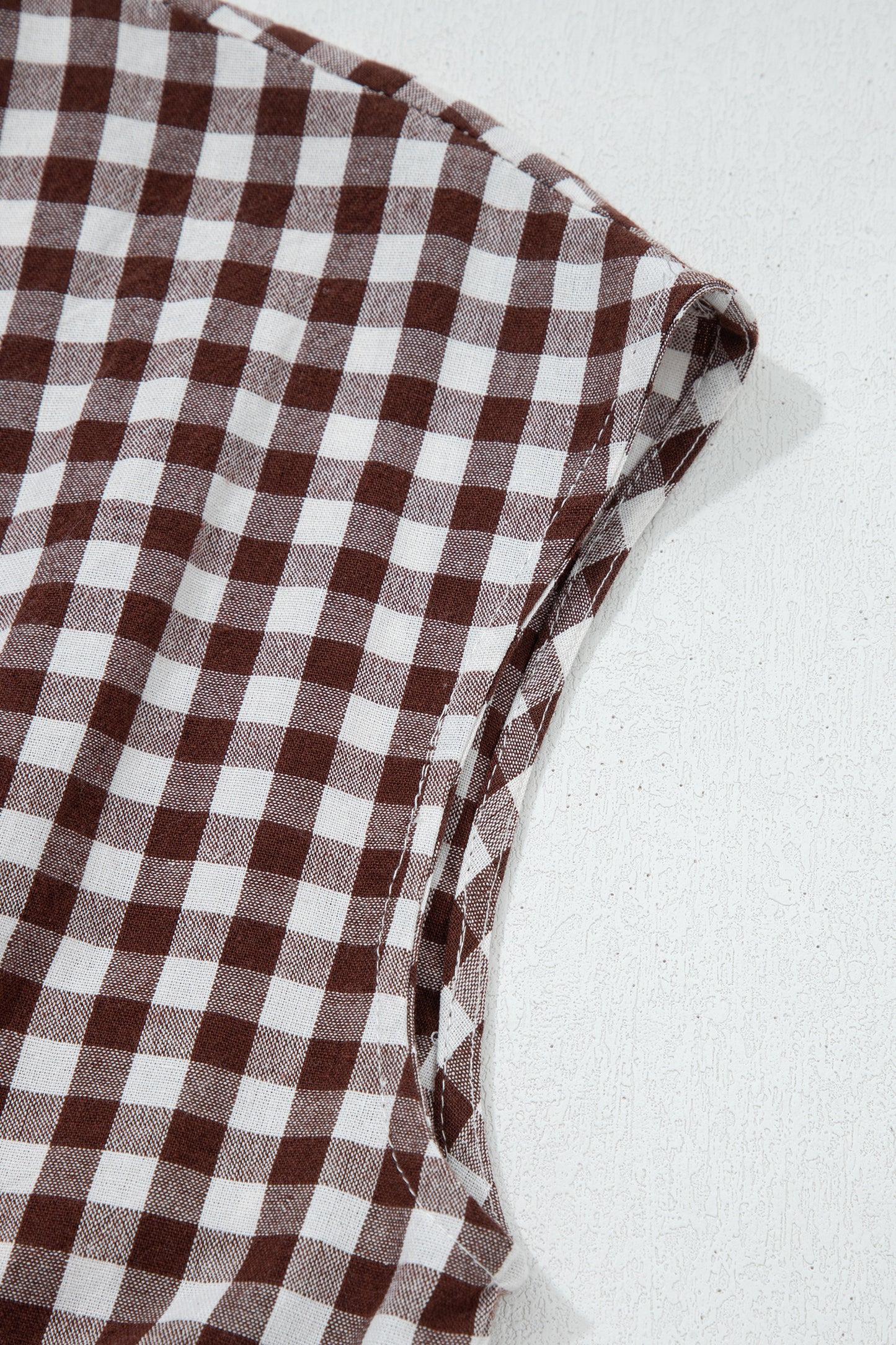 Coffee Plaid Print Full Zipper Cinched Waist Fit Flare Sleeveless Maxi Dress-TOPS / DRESSES-[Adult]-[Female]-2022 Online Blue Zone Planet