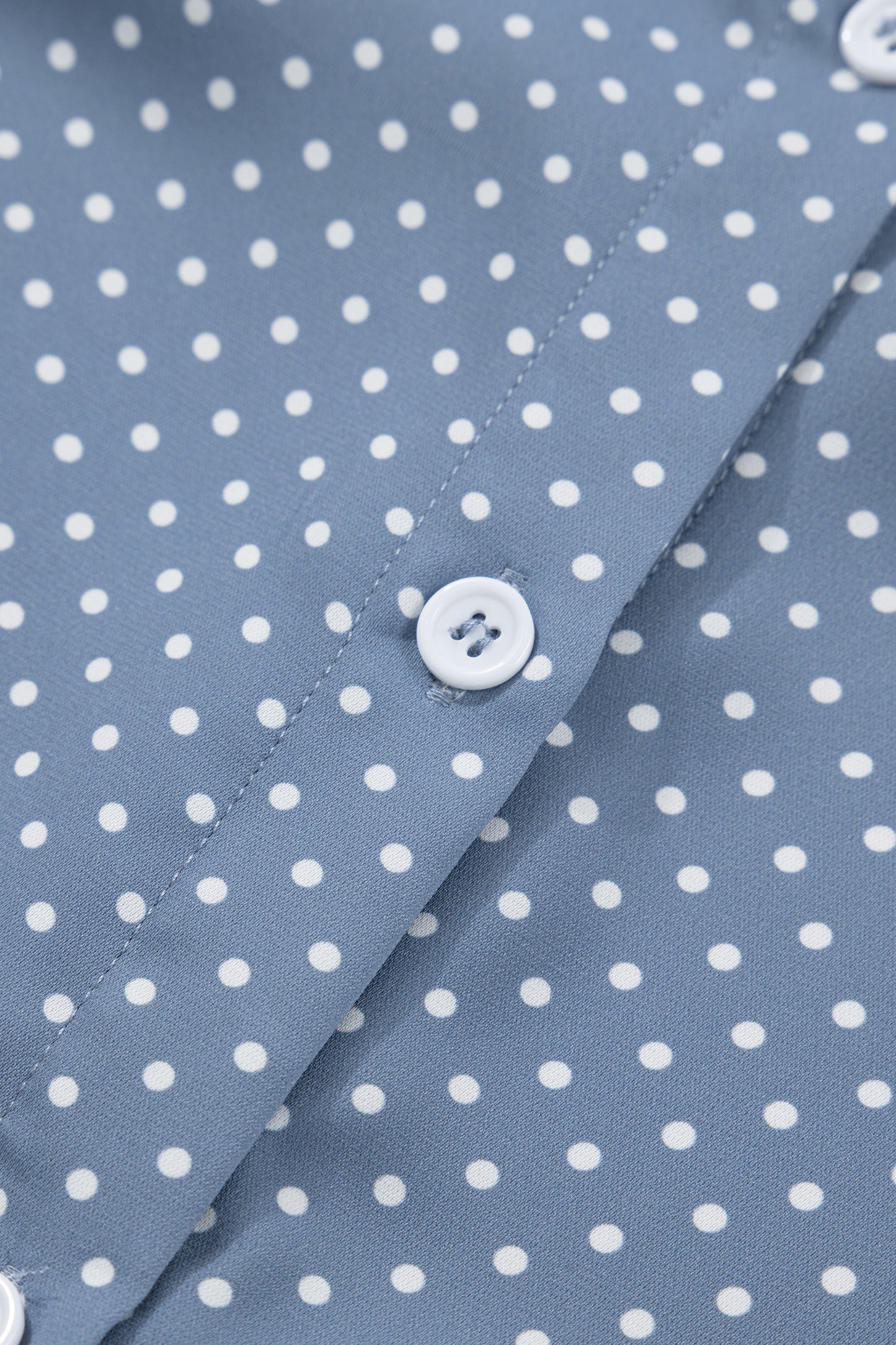 Khaki Dotted Print Cuffed Short Sleeve Shirt-Tops/Blouses & Shirts-[Adult]-[Female]-2022 Online Blue Zone Planet