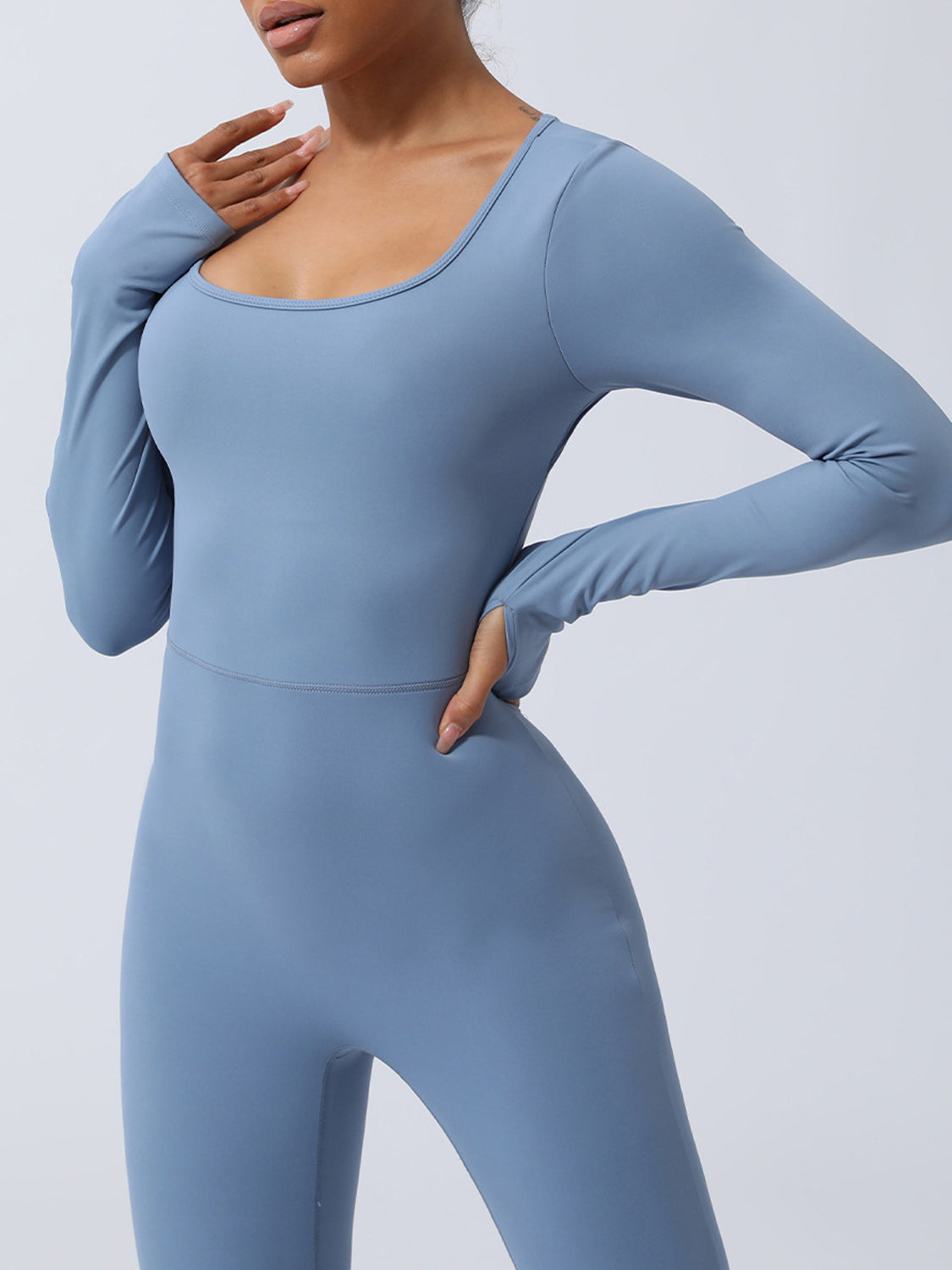 Twisted Backless Long Sleeve Jumpsuit-TOPS / DRESSES-[Adult]-[Female]-2022 Online Blue Zone Planet