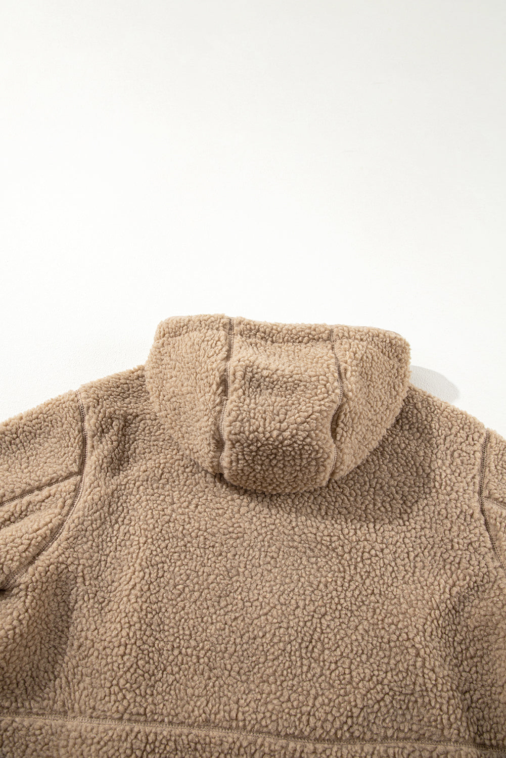 Blue Zone Planet | Pale Khaki Fleece Zip Up Drawstring Hooded Pocketed Jacket-Tops / Dresses-[Adult]-[Female]-2022 Online Blue Zone Planet