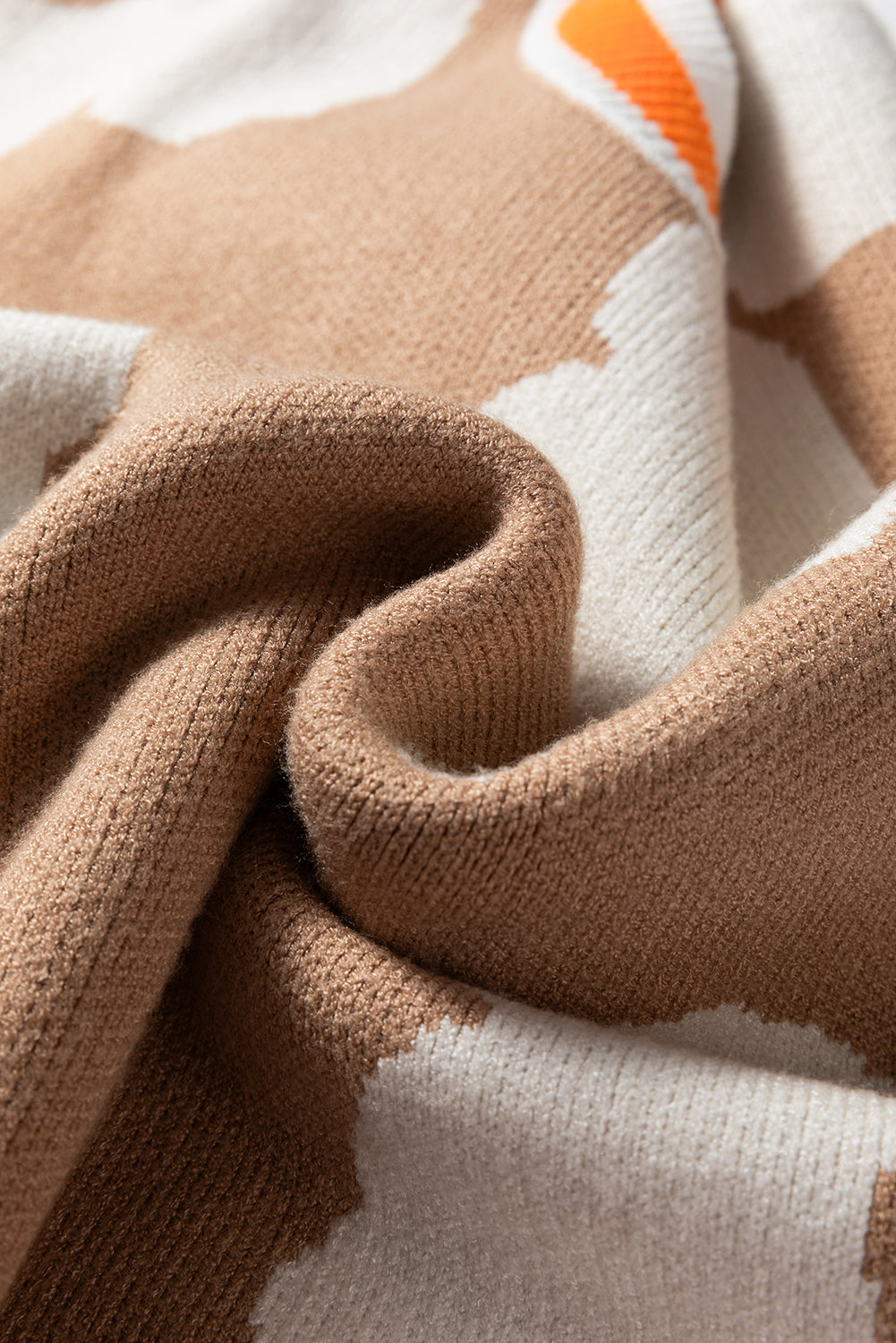 Smoke Gray Big Flower Pattern Contrast Striped Baggy Sweater-TOPS / DRESSES-[Adult]-[Female]-2022 Online Blue Zone Planet