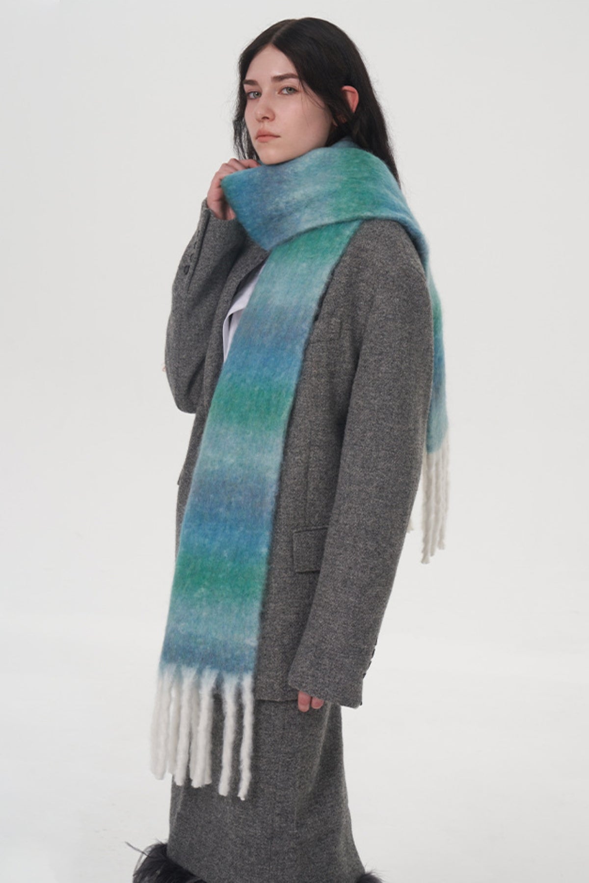 Fringe Gradient Thermal Scarf-SCARVES-[Adult]-[Female]-Sky Blue-One Size-2022 Online Blue Zone Planet