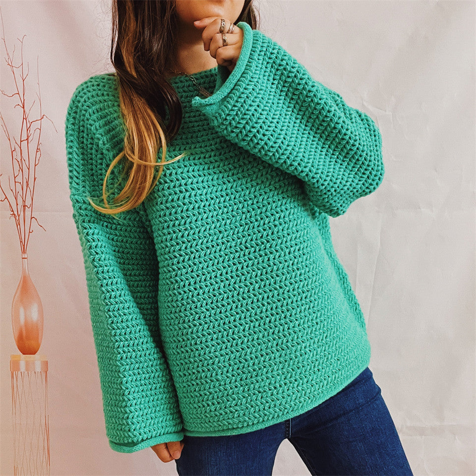 Openwork Boat Neck Long Sleeve Sweater-TOPS / DRESSES-[Adult]-[Female]-2022 Online Blue Zone Planet