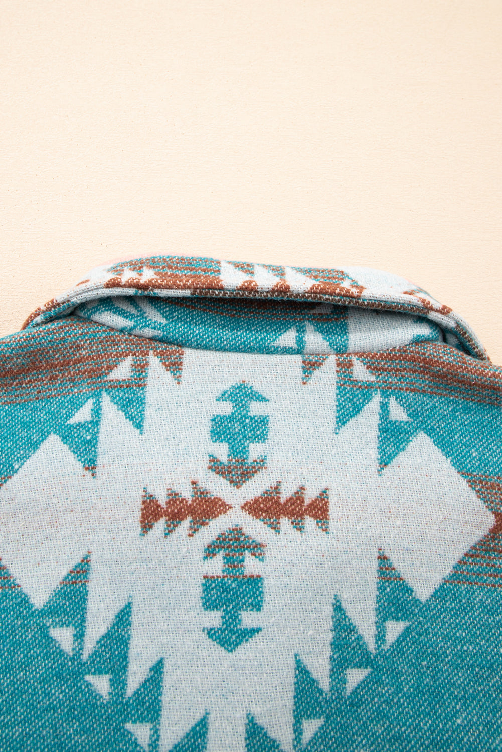 Green Quarter Zip Elastic Cuffs Aztec Sweatshirt-Tops/Sweatshirts & Hoodies-[Adult]-[Female]-2022 Online Blue Zone Planet