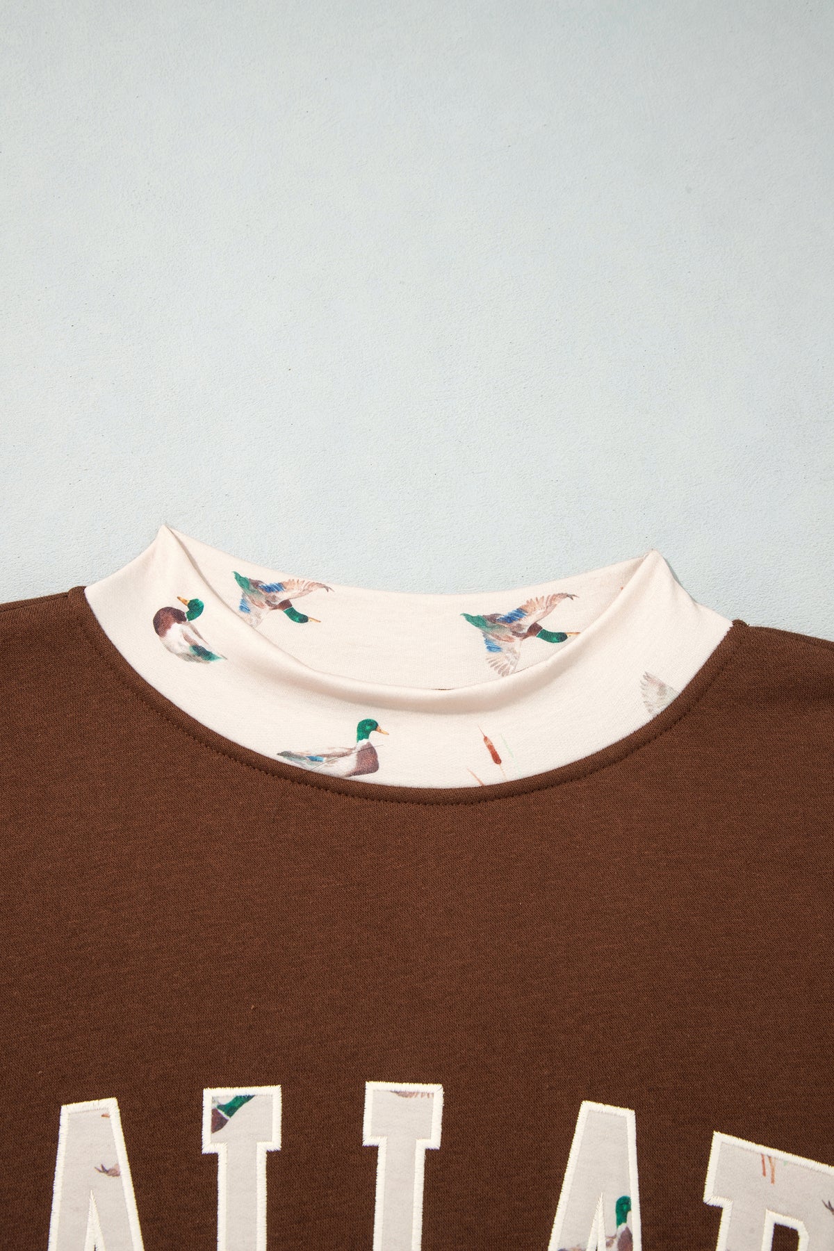 Coffee Western Contrast Detail Letter Graphic Baggy Sweatshirt-Tops/Sweatshirts & Hoodies-[Adult]-[Female]-2022 Online Blue Zone Planet