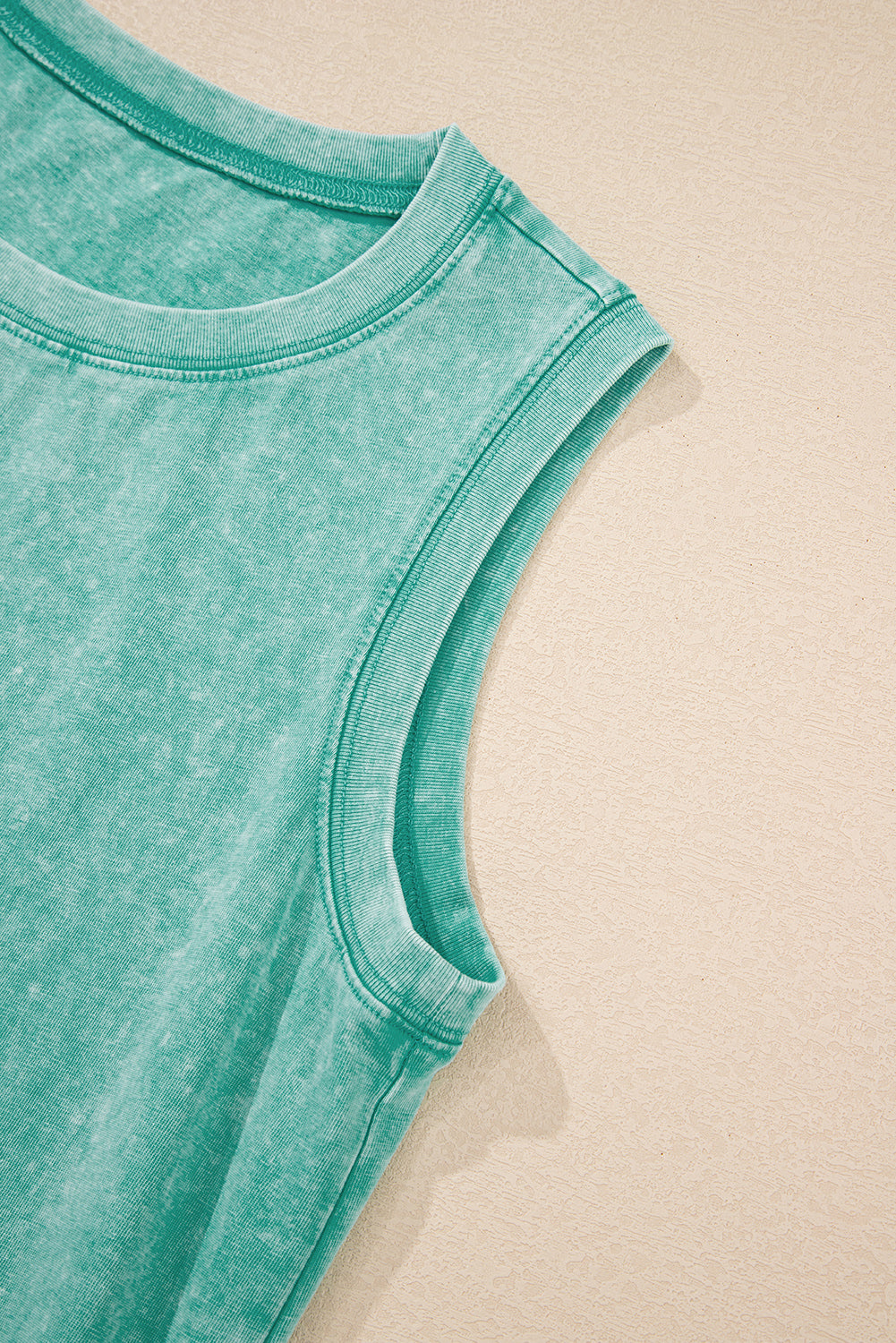 Mineral Wash Sleeveless Mini Dress with Pockets Sea Green / XL / 100%Cotton Mineral Wash Sleeveless Mini Dress with Pockets Sea Green / XL / 100%Cotton