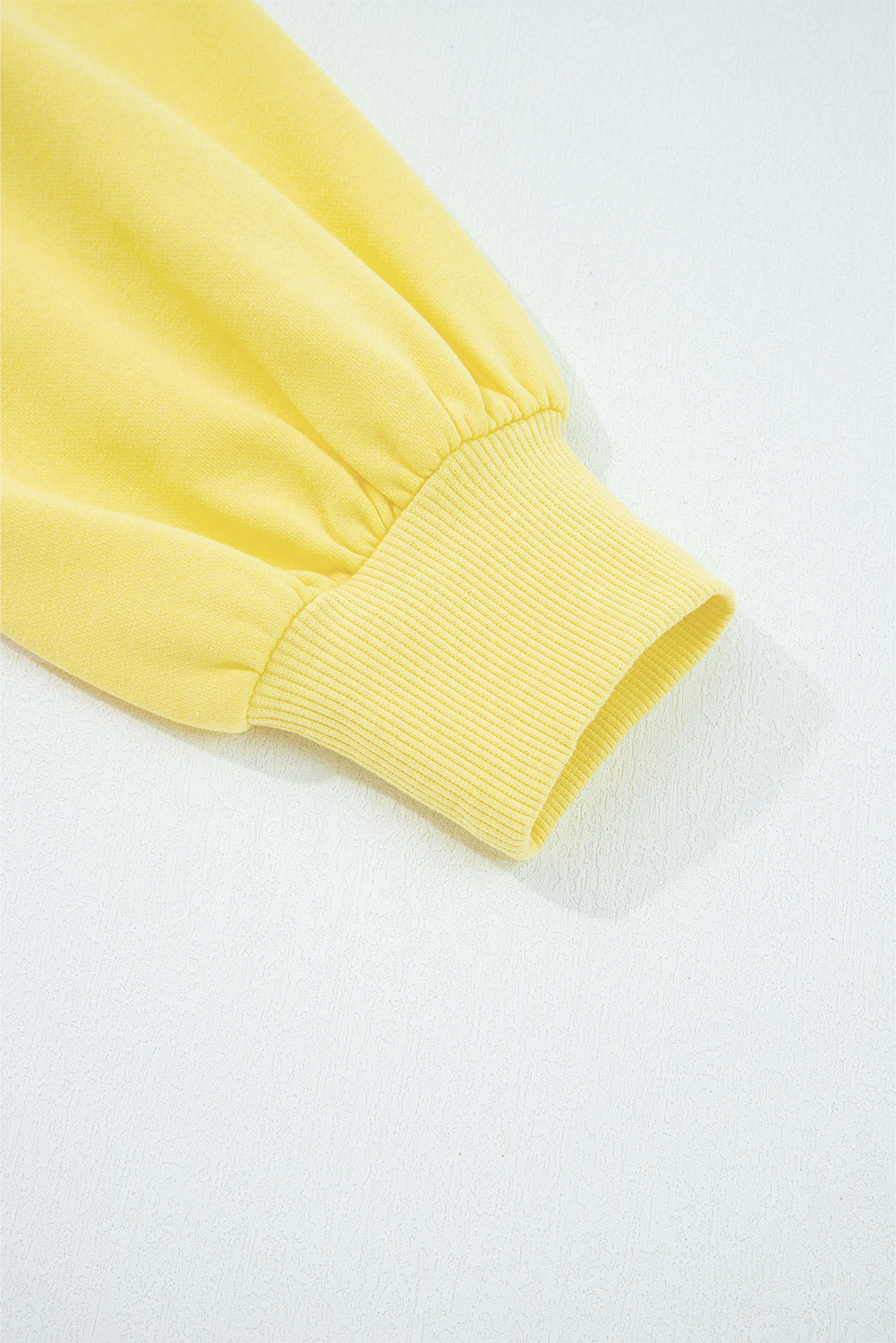 Yellow Cream Drop Shoulder Puff Sleeve Crop Pullover Drawstring Wide Leg Pants Set-Two Piece Sets/Pant Sets-[Adult]-[Female]-2022 Online Blue Zone Planet