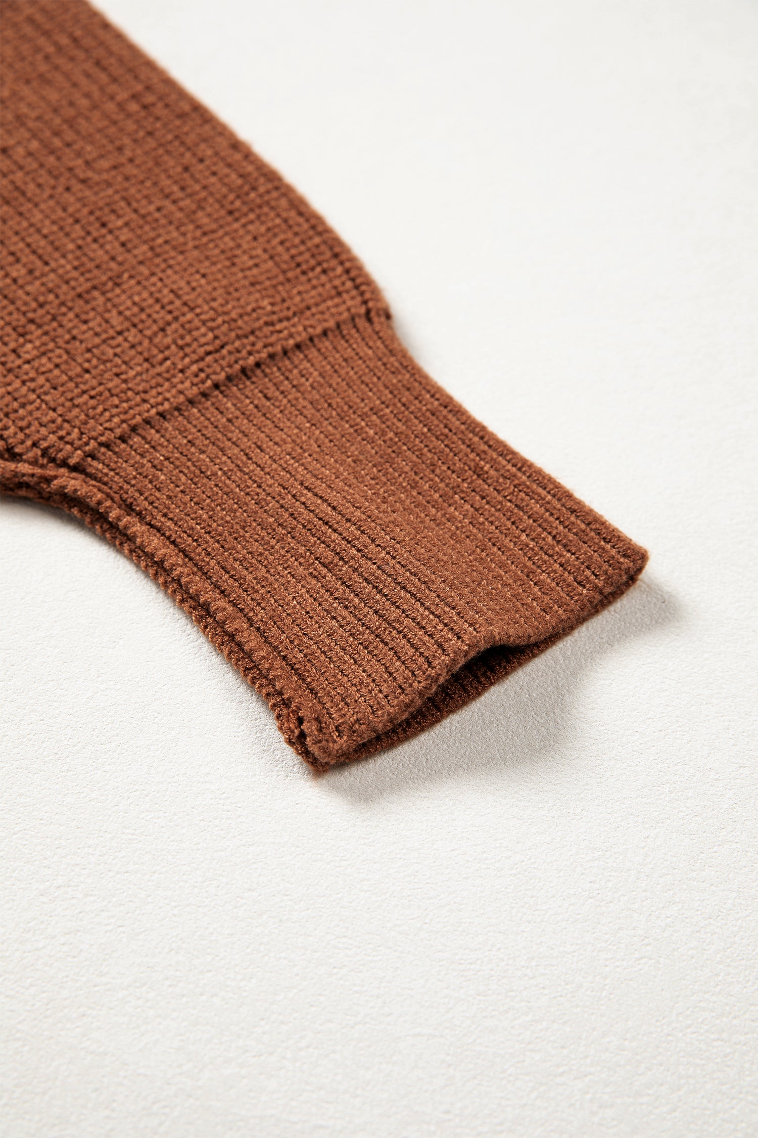 Chestnut Solid Color Mock Neck Oversized Tunic Sweater-TOPS / DRESSES-[Adult]-[Female]-2022 Online Blue Zone Planet