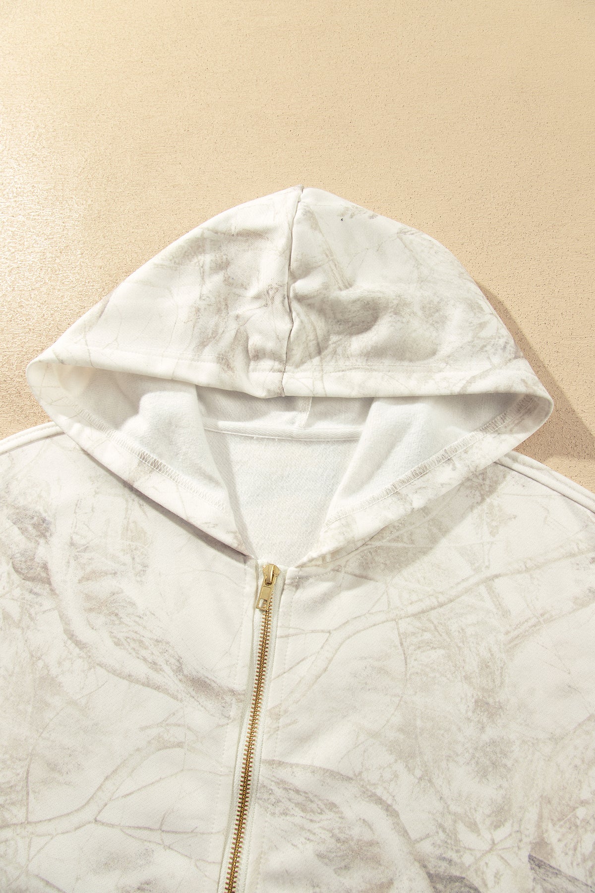 Multicolour Abstract Camo Print Hooded Zip-Up Sweatshirt-Tops / Dresses-[Adult]-[Female]-2022 Online Blue Zone Planet