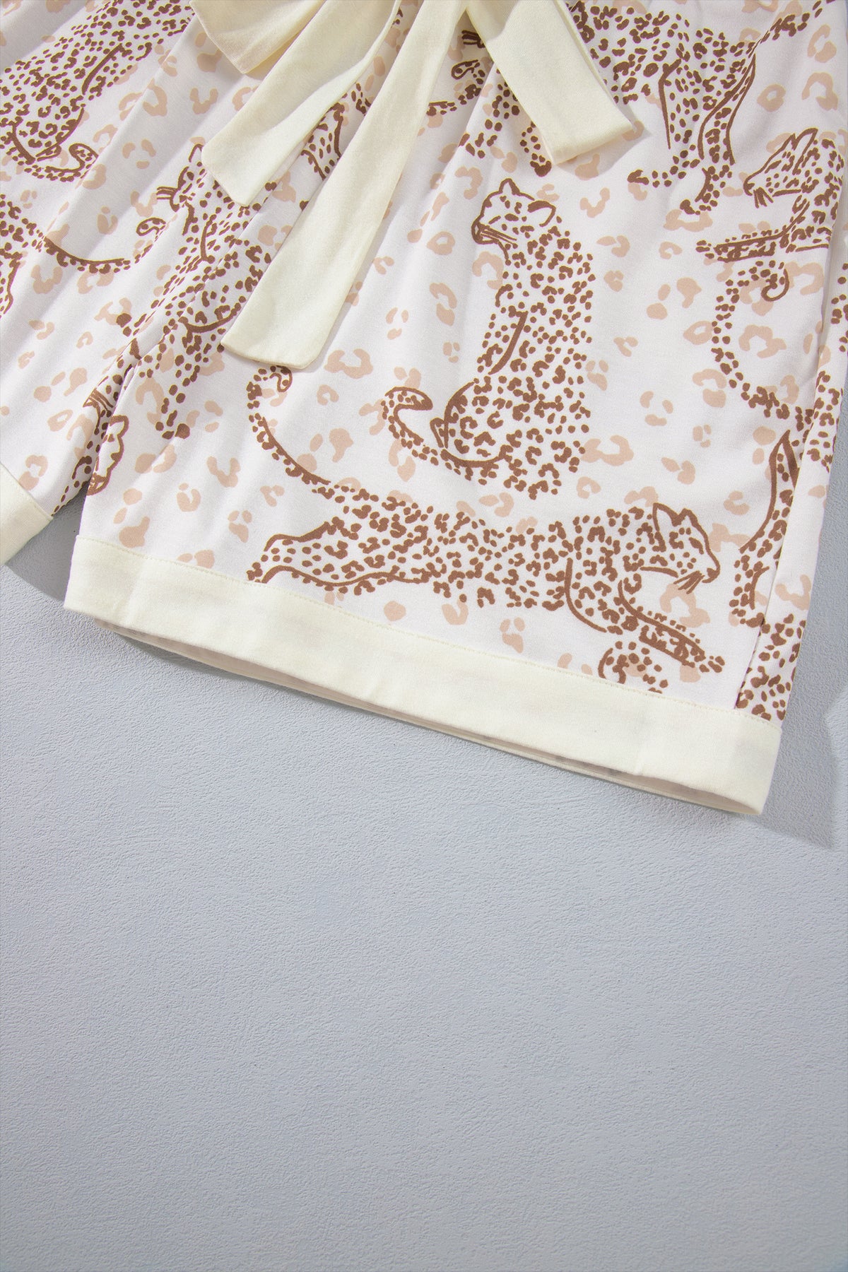 Yellow Leopard Print Colorblock Pocket Placket Long Sleeve Lounge Set-Loungewear & Sleepwear/Loungewear-[Adult]-[Female]-2022 Online Blue Zone Planet