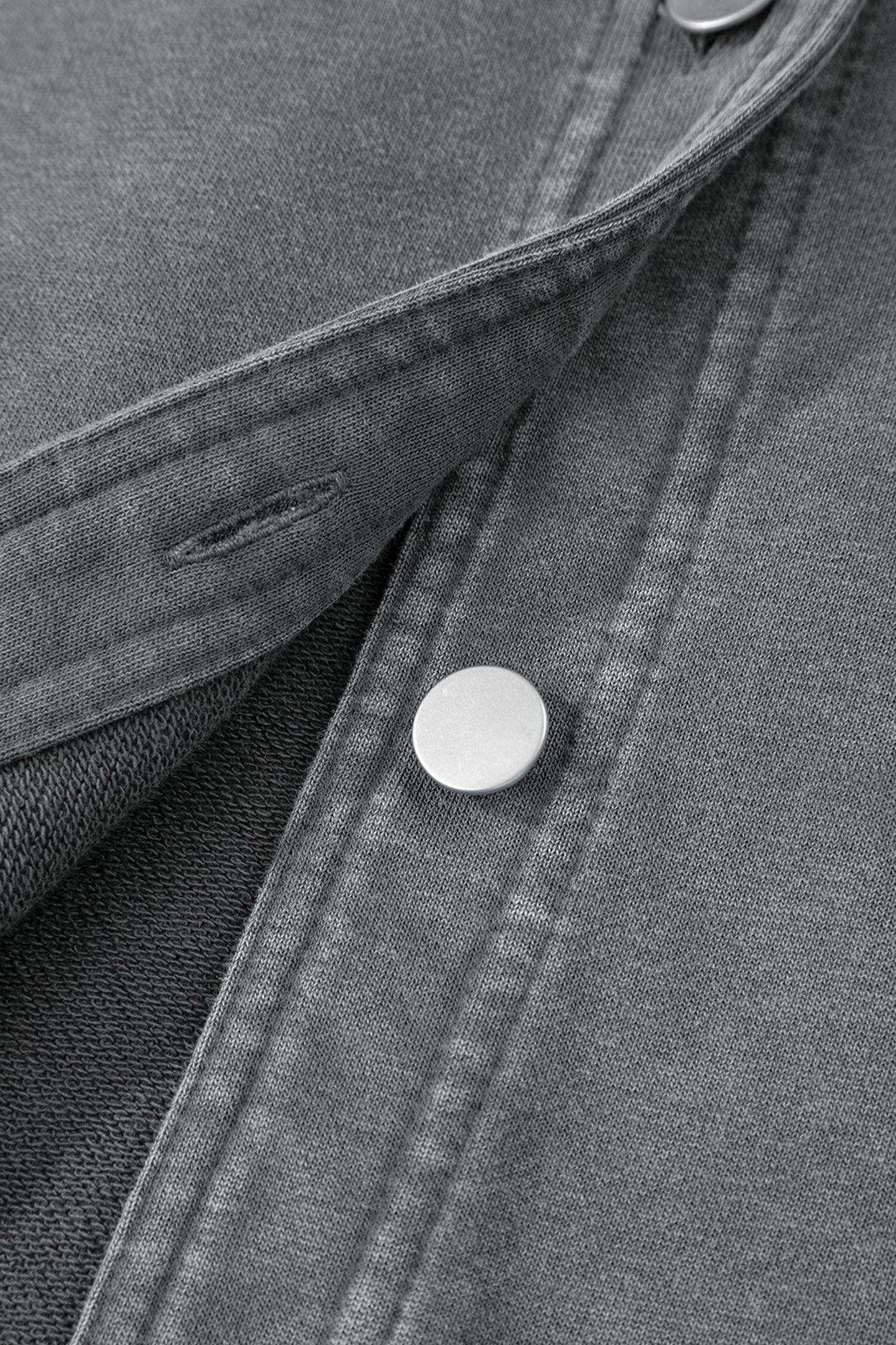 Medium Grey Mineral Wash Chest Pockets Drop Shoulder Shacket with Side Slit-Outerwear/Jackets-[Adult]-[Female]-2022 Online Blue Zone Planet