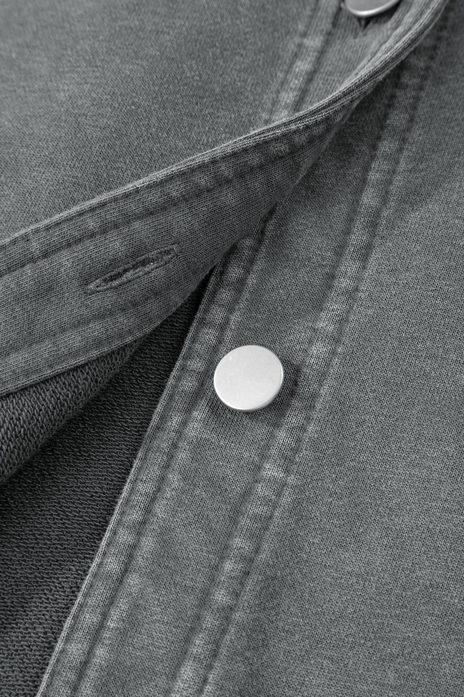 Medium Grey Mineral Wash Chest Pockets Drop Shoulder Shacket with Side Slit-Outerwear/Jackets-[Adult]-[Female]-2022 Online Blue Zone Planet