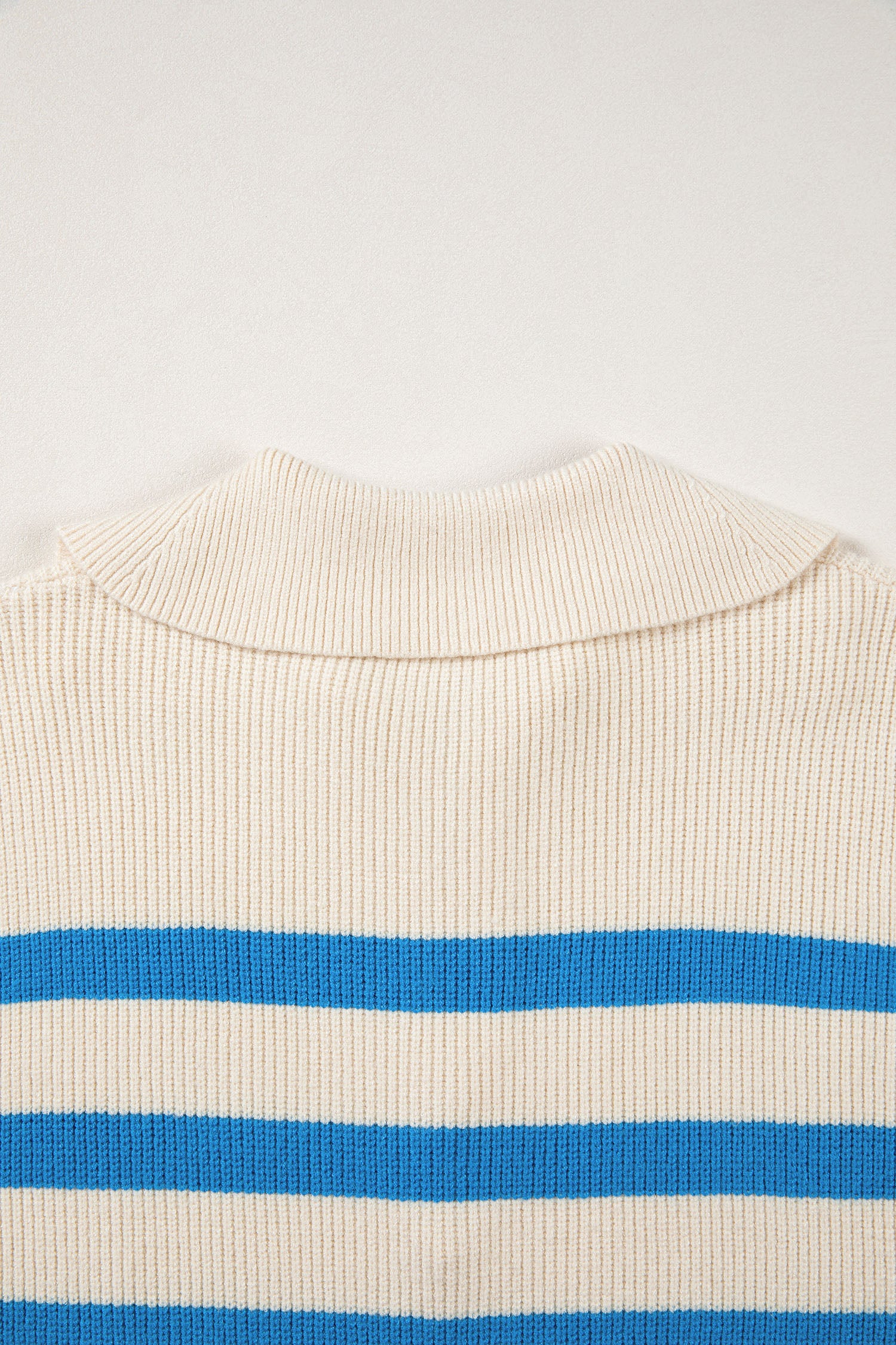 Light Blue Ribbed Half Zip Collared Sweater Vest-Sweaters & Cardigans/Sweater Vests-[Adult]-[Female]-2022 Online Blue Zone Planet