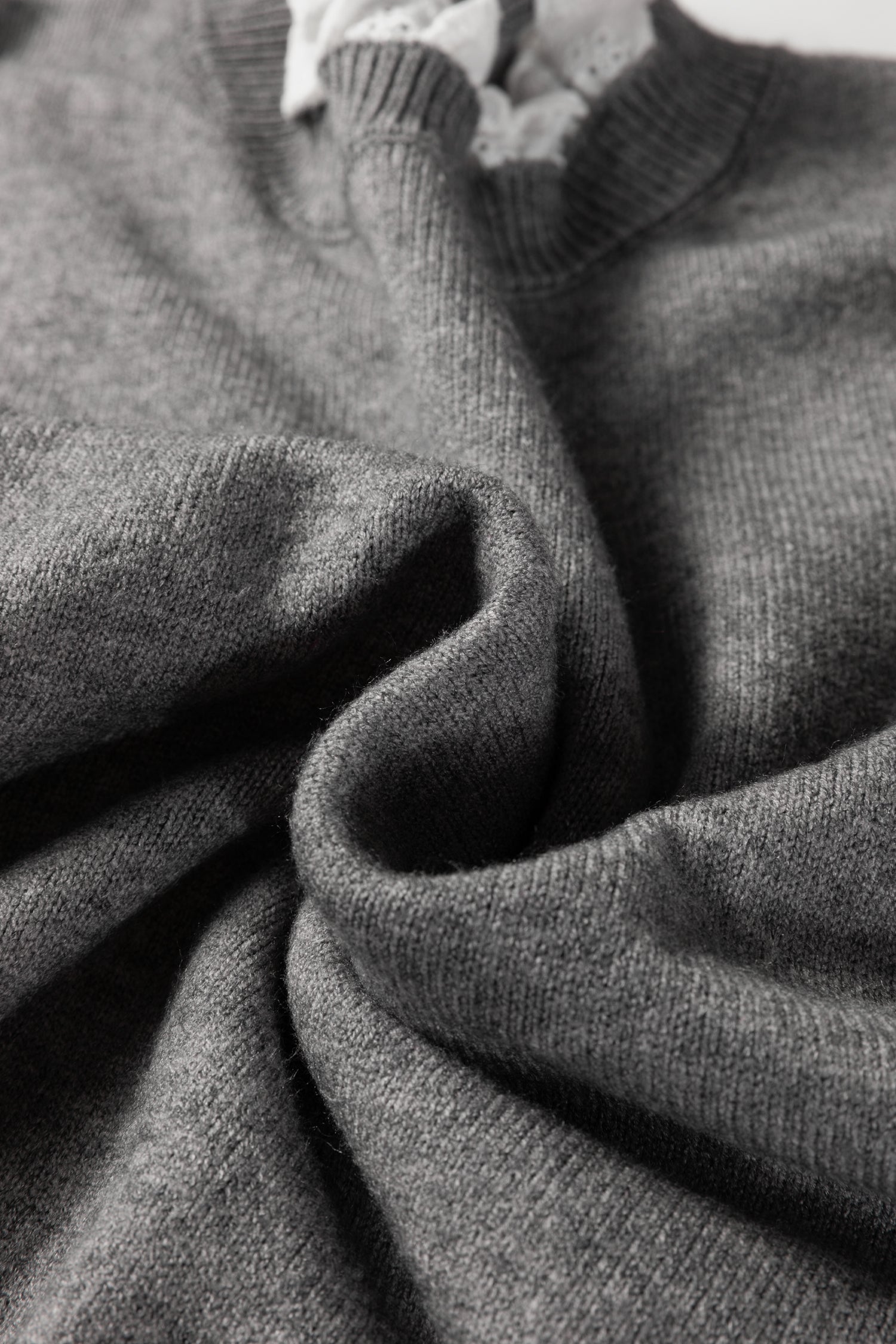 Sleet Lace Trim Patchwork Buttoned Cuffs Loose Sweater-TOPS / DRESSES-[Adult]-[Female]-2022 Online Blue Zone Planet