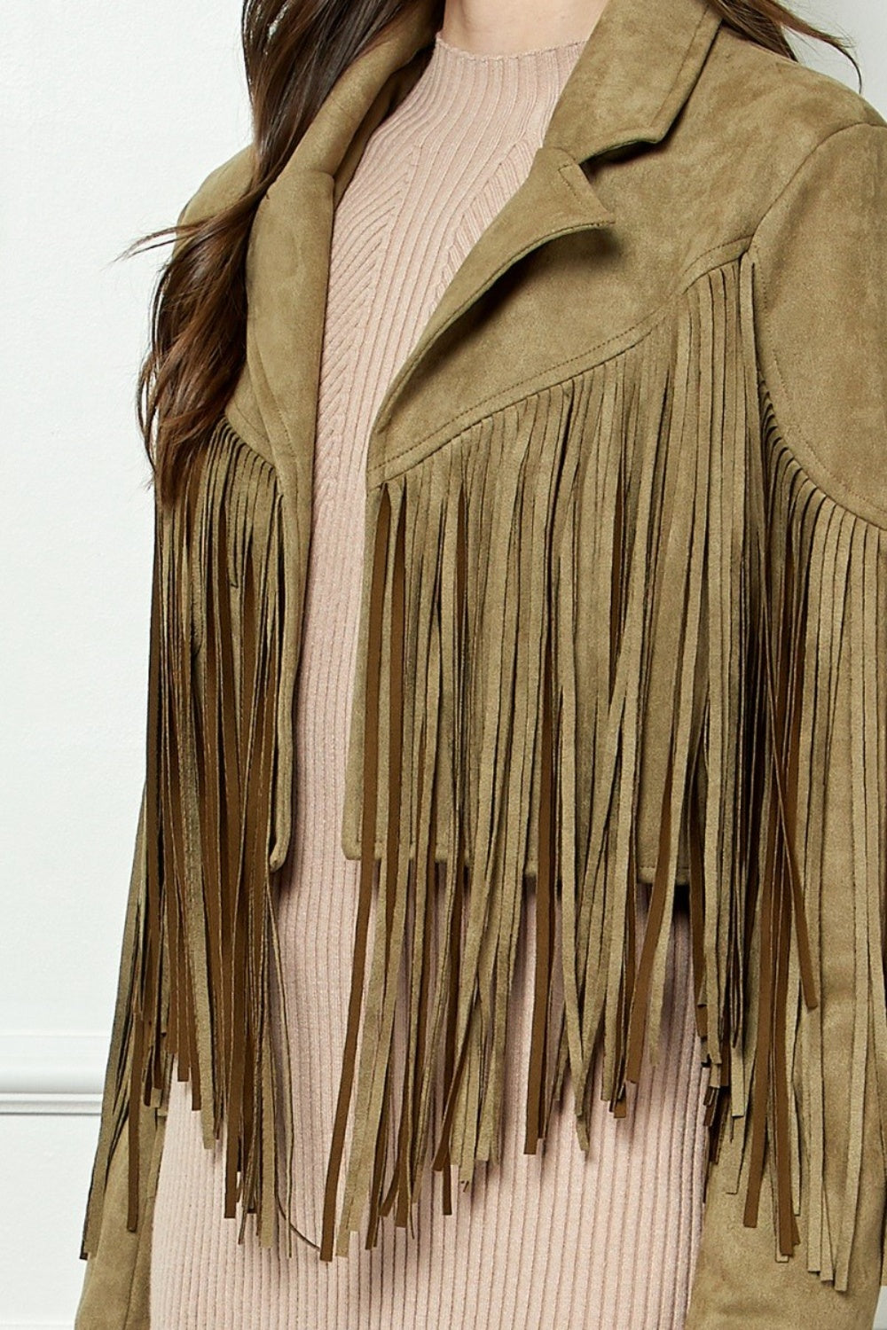 Veveret Suede Fringe Long Sleeve Moto Jacket-TOPS / DRESSES-[Adult]-[Female]-2022 Online Blue Zone Planet