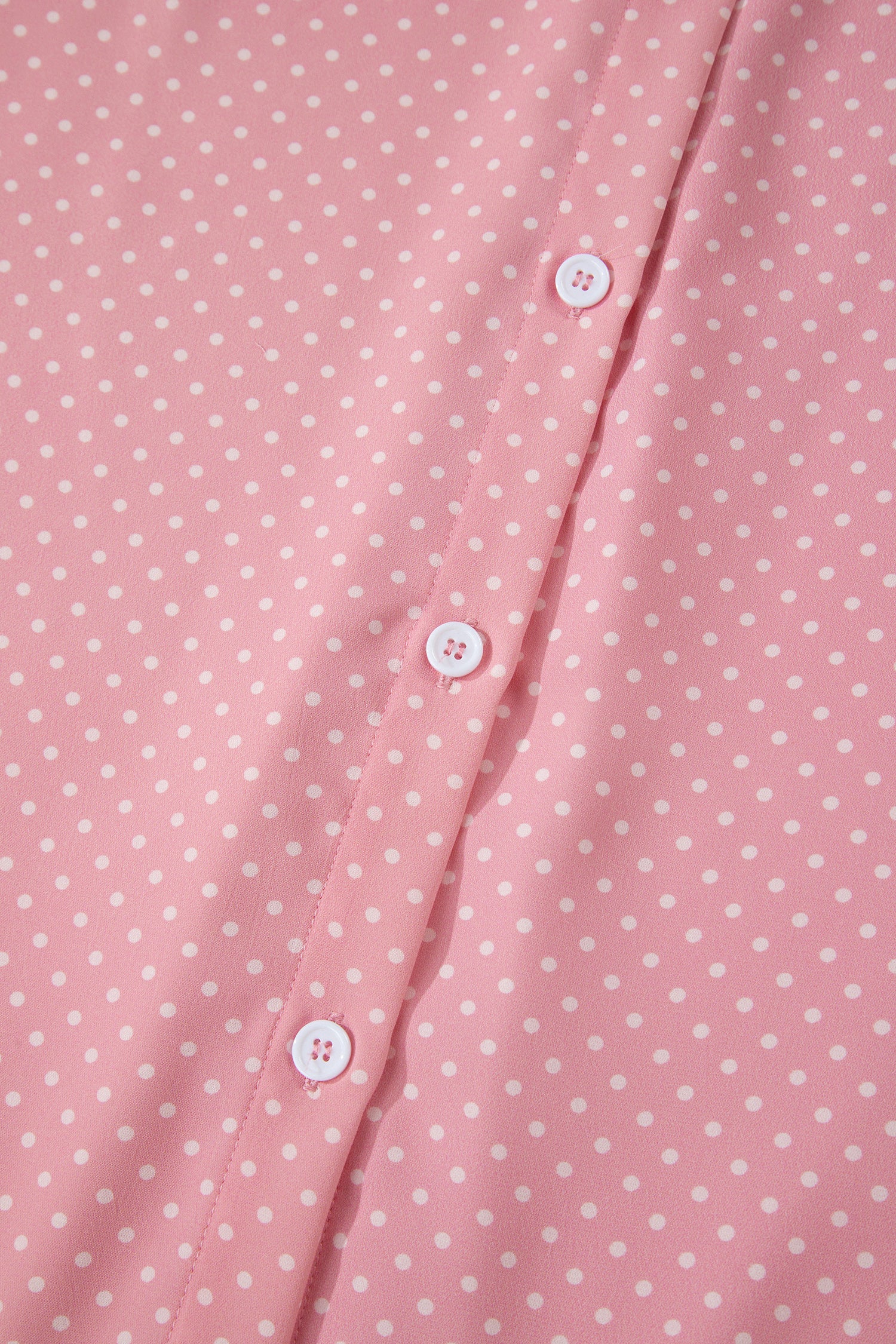 Khaki Dotted Print Cuffed Short Sleeve Shirt-Tops/Blouses & Shirts-[Adult]-[Female]-2022 Online Blue Zone Planet