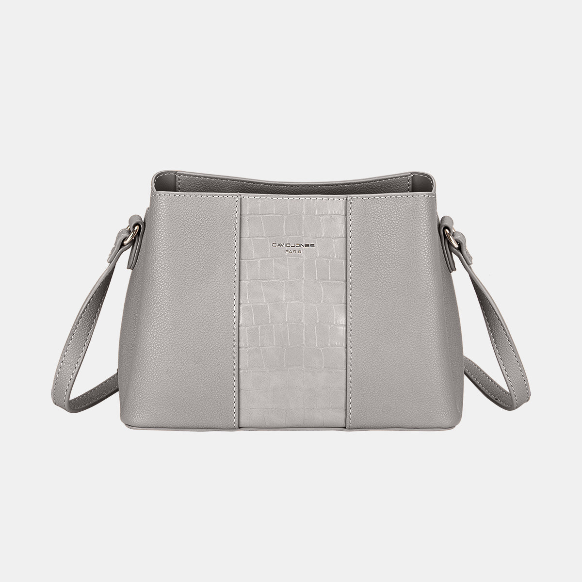 David Jones PU Leather Crossbody Bag-HANDBAGS-[Adult]-[Female]-Grey-One Size-2022 Online Blue Zone Planet