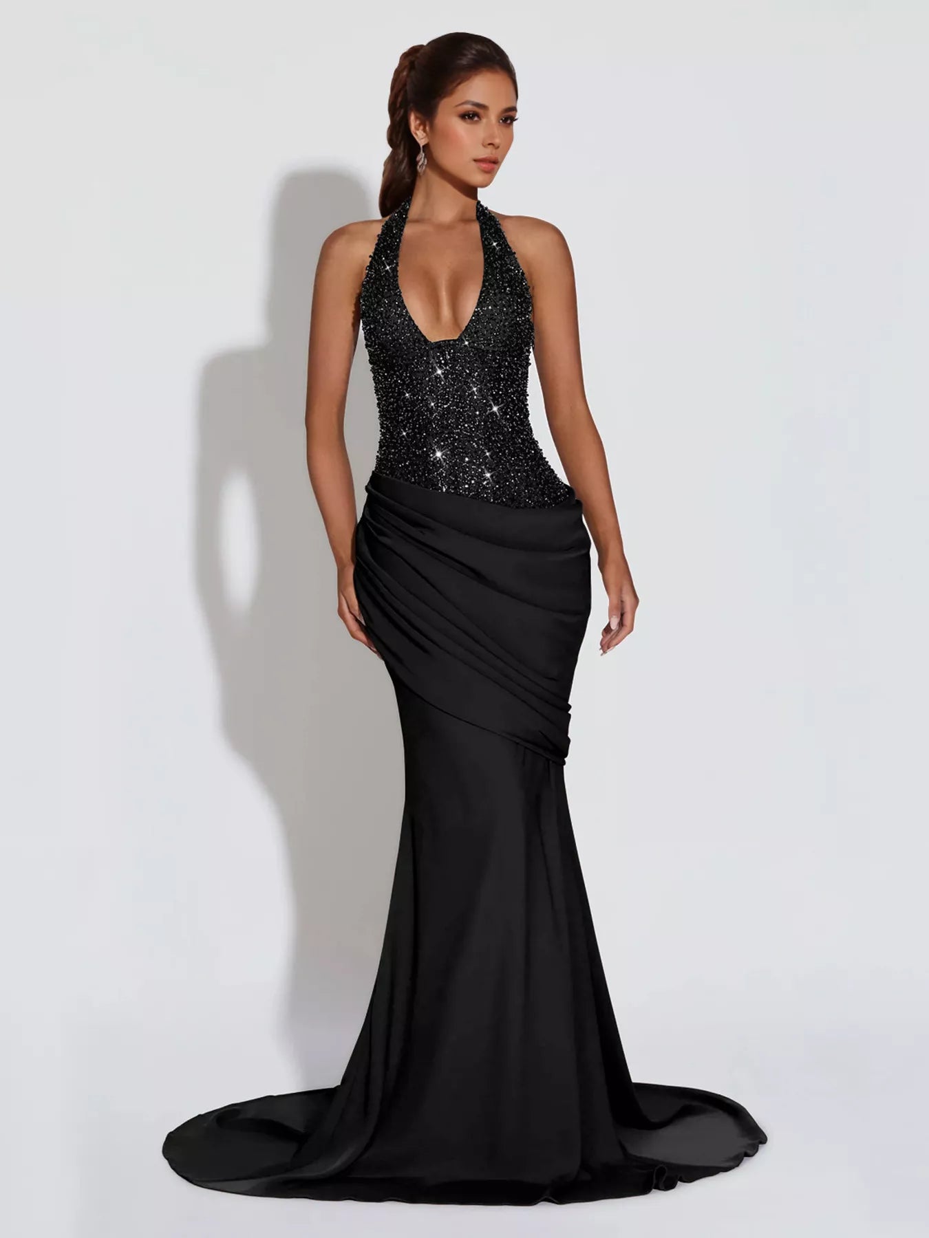 sequin halter maxi dress Sequin Halter Neck Maxi Dress – Blue Zone Planet